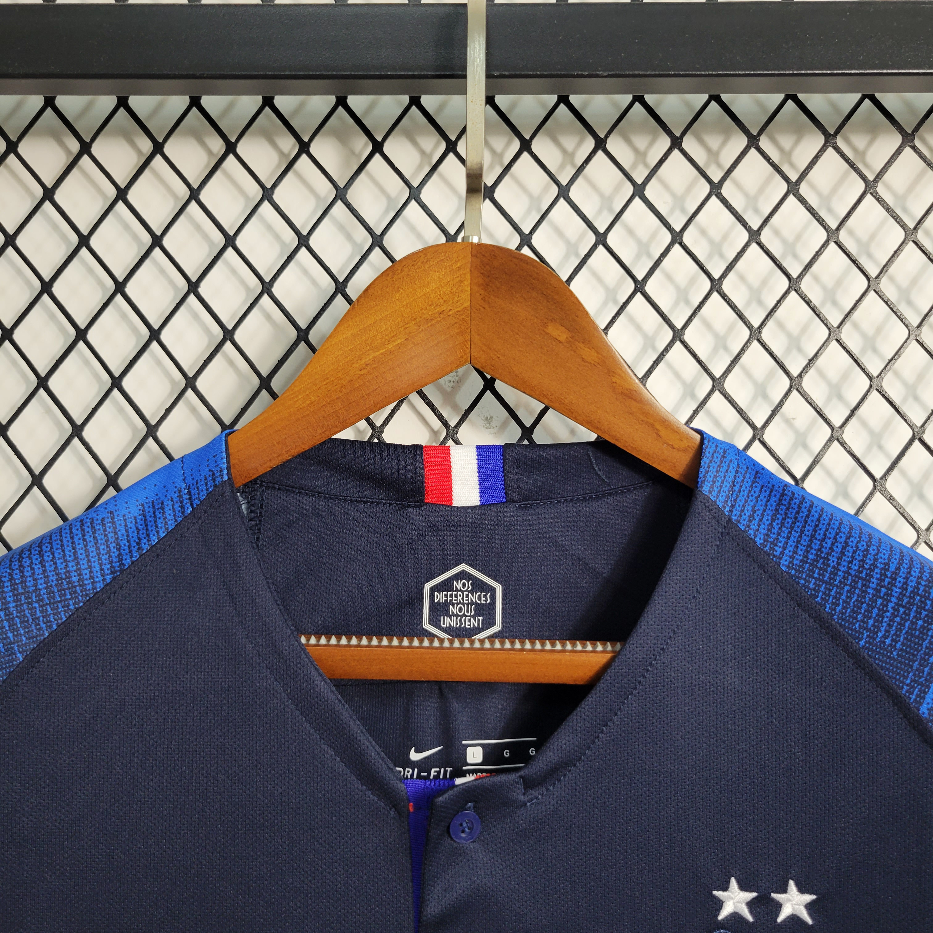 2018 France home  Retro Long  Football Shirt
