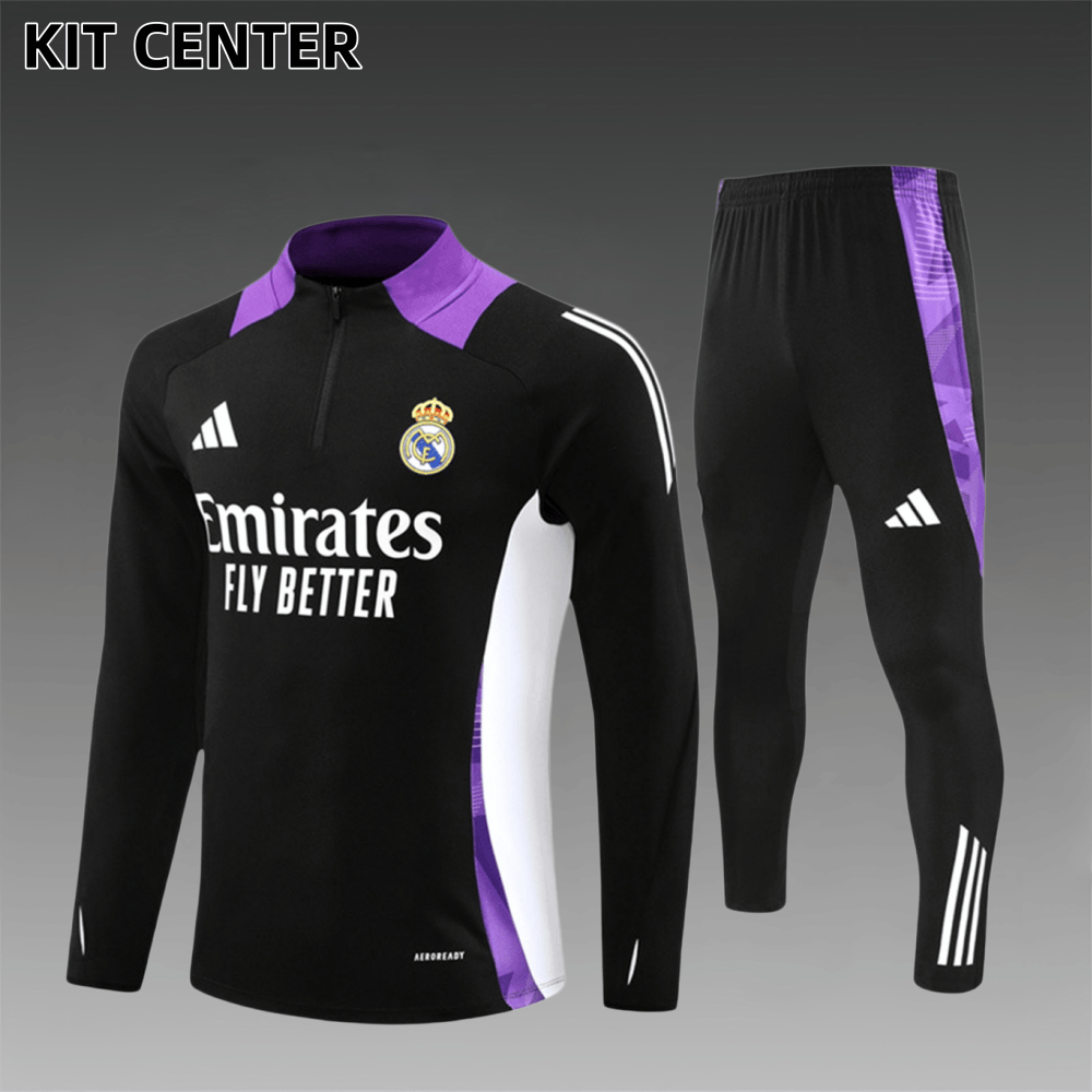 2024/2025 Real Madrid Purple Kids Half Zip Training Kit (Kids Kit)