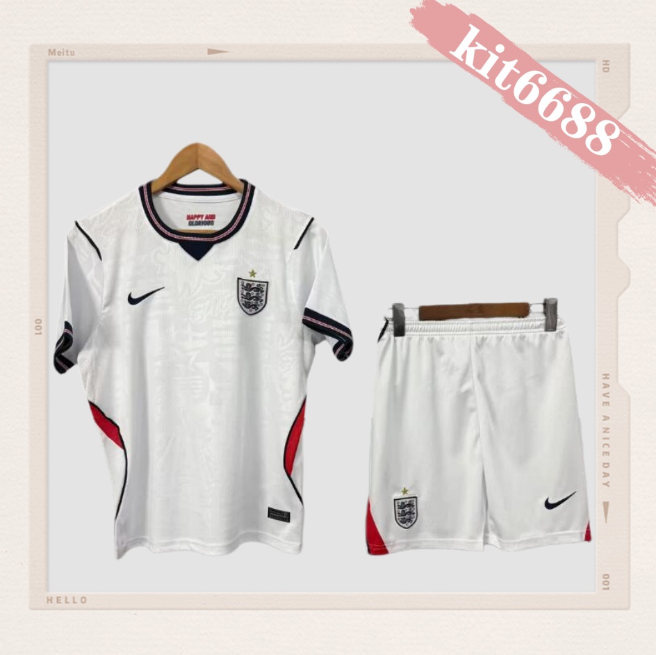 2026 England Home Kids Football Shirt （ Adult Kit socks)