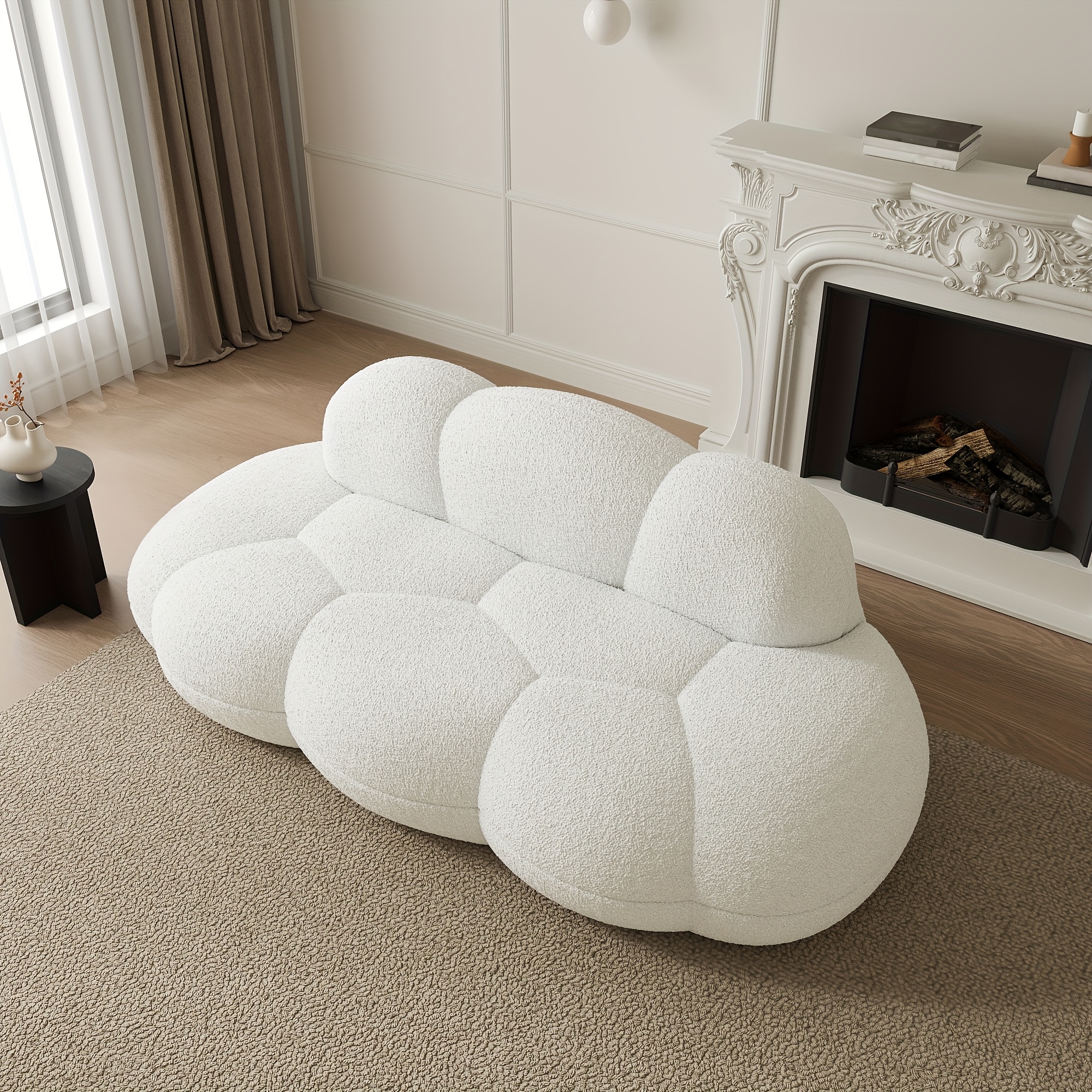 Floor Sofa, 90.55inch Modern Two-Seater Sofa, Cloud Memory Foam Frameless Sofa, Suitable for Living Rooms, Apartments, and Other Spaces