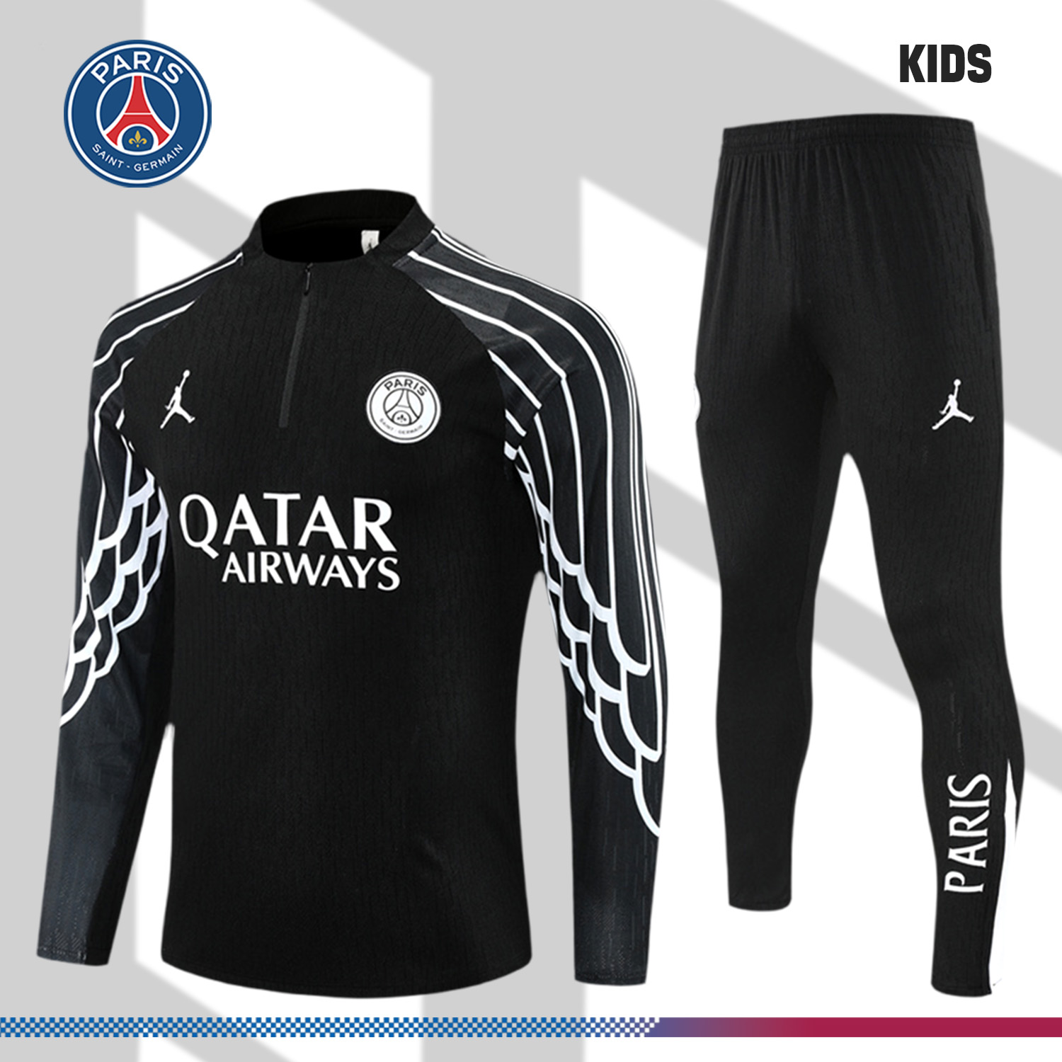 2025/2026 Paris Saint-Germain Kids Half Zip Training Clothes (Kids Kit)