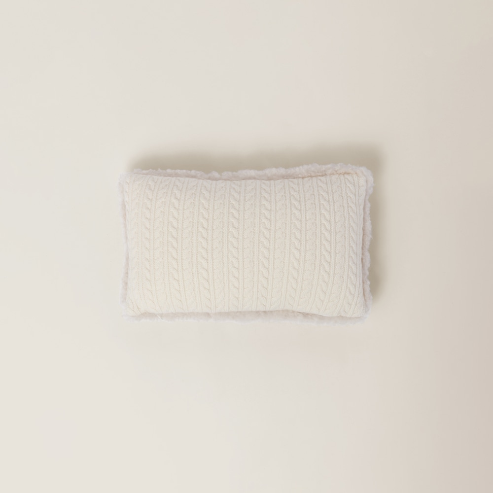 Wool, cashmere and shearling pillow