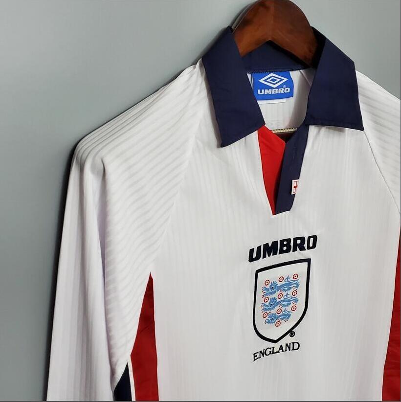1998 England home  long sleeves Retro Football Soccer jerseys