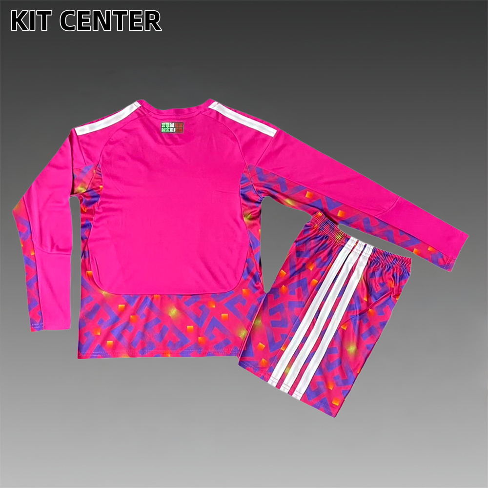 2026 Mexico Goalkeeper Long-sleeved Football Shirt （Kids Kit socks）