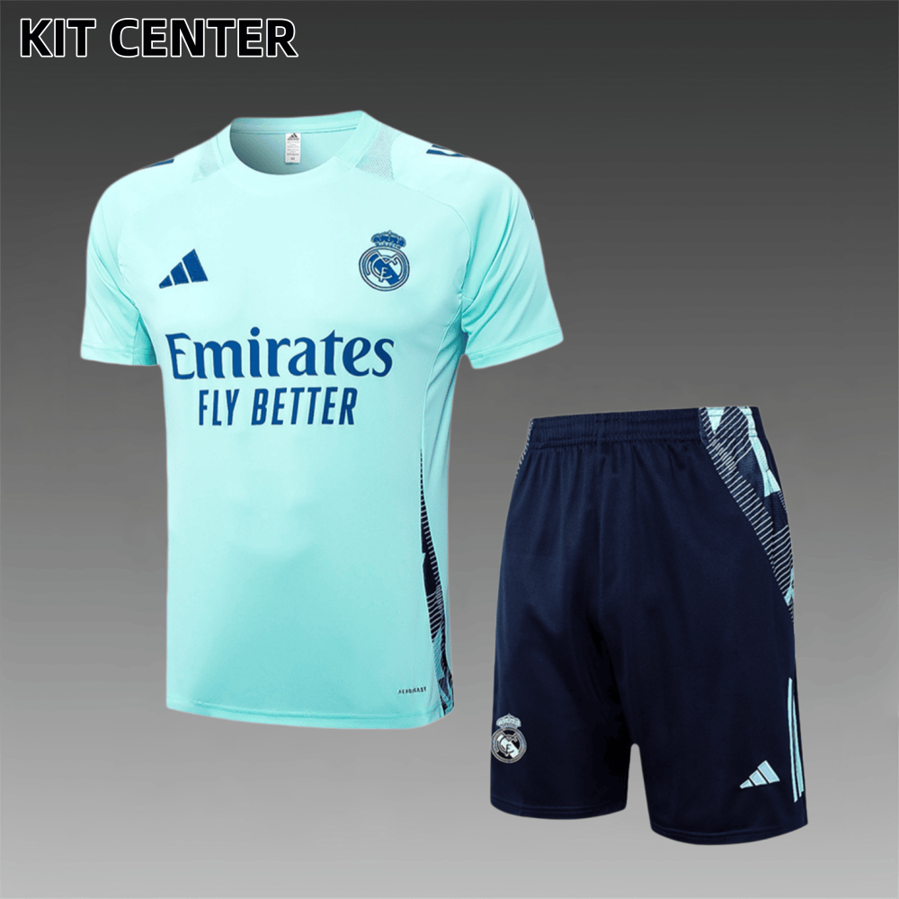 2024/2025 Real Madrid Light Blue Adult Short Sleeve Training Suit (Adult Kit)