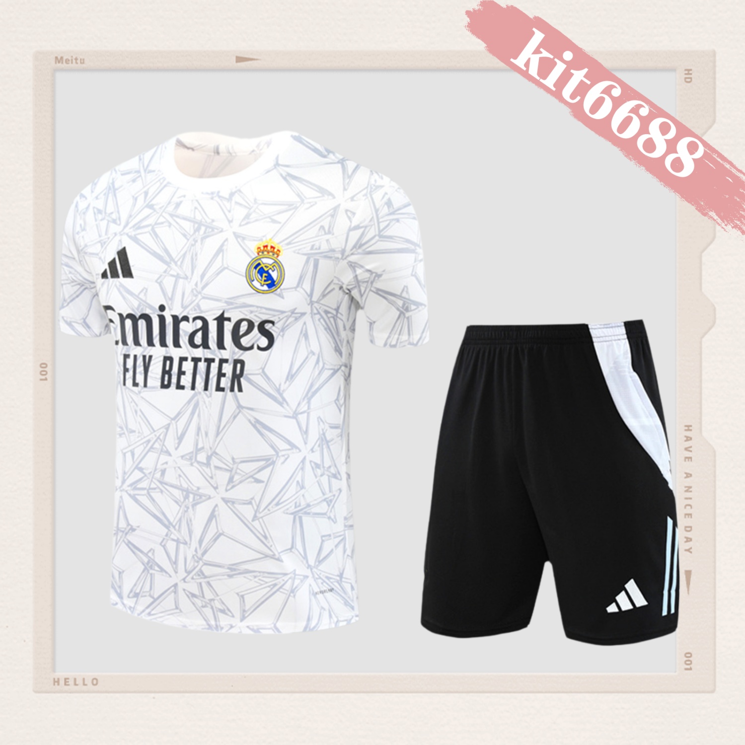 2024/2025 Real Madrid Grey Children's Short Sleeve Training Suit (Kids Kit)