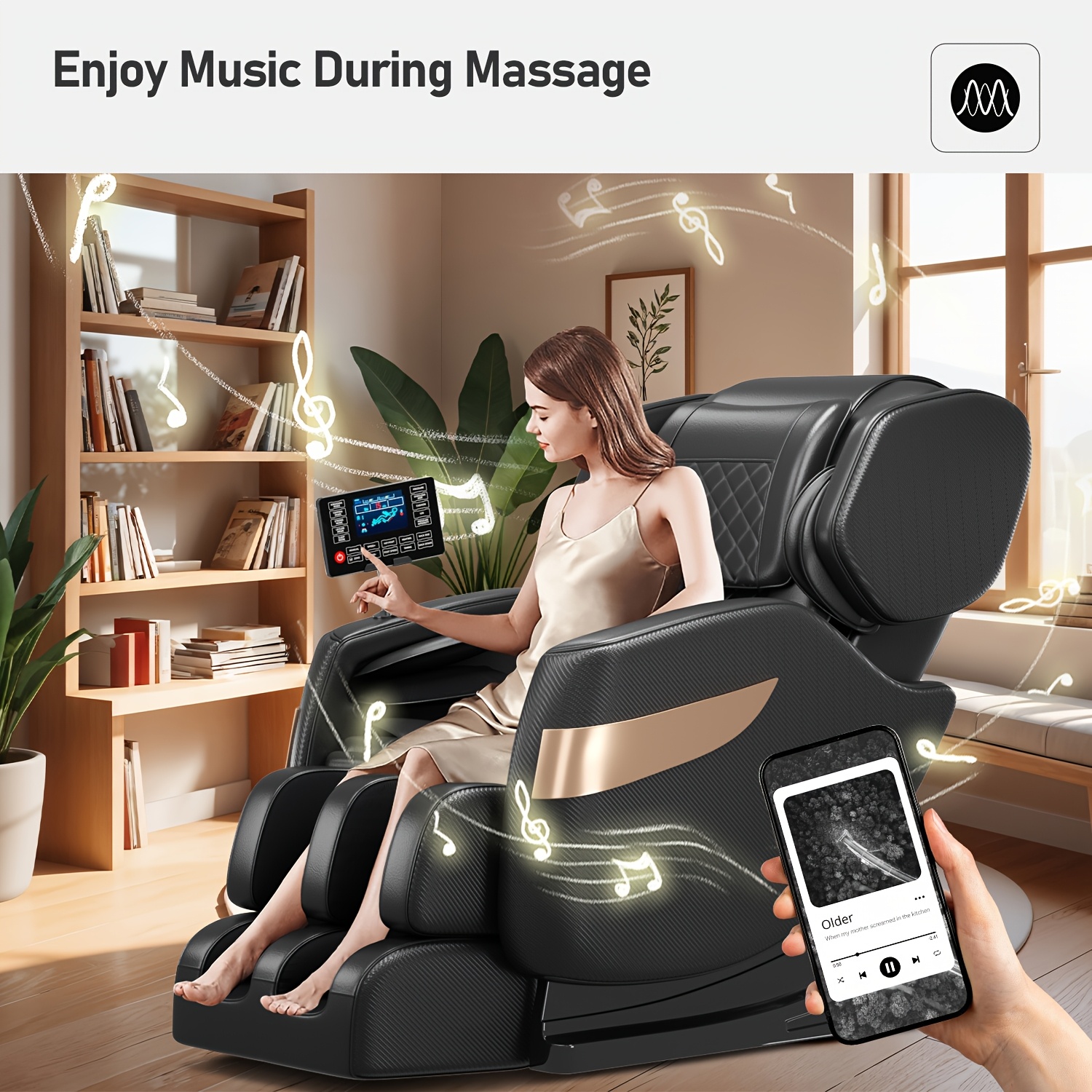 2025 Zero Gravity Multifunctional Full-Body Massage Chair, with foot massage, waist heating, and full-body airbag relaxation functions