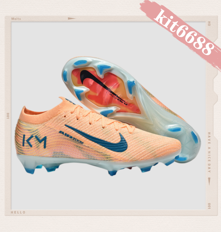 N Air Zoom Mercurial Vapor 16 Elite FG Mbappé Personal Edition - Melon Tint/Neo Turquoise/Igloo