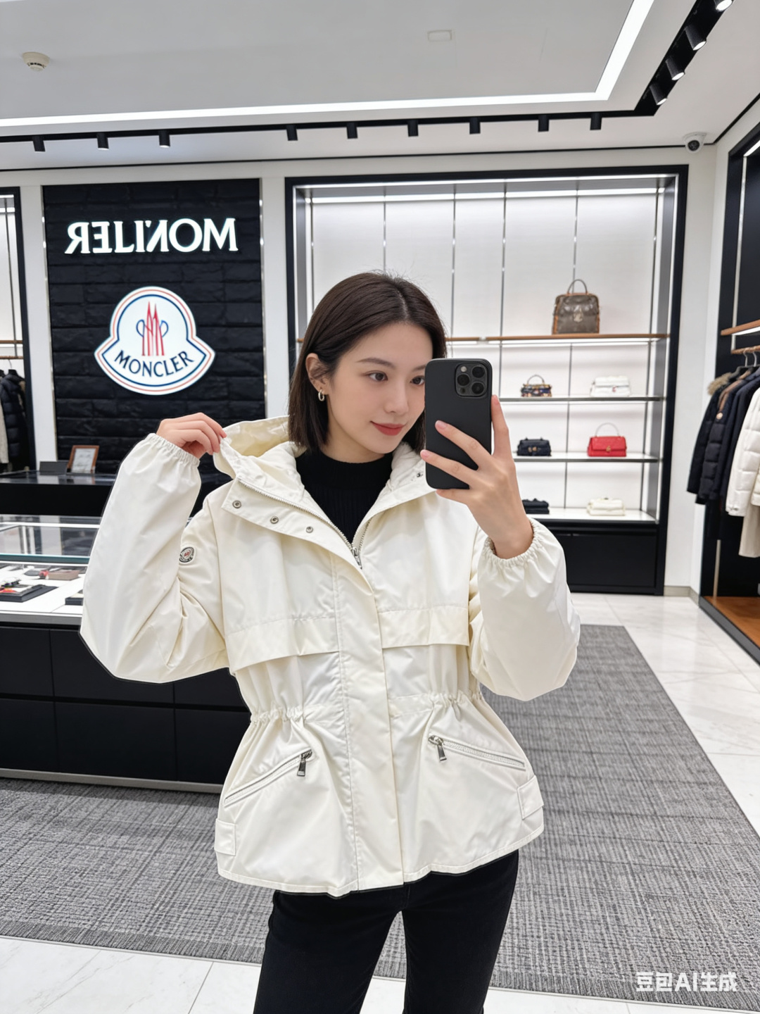 Moncler 2026 Autumn Winter Women's Jackets Polyester Stand Collar Tassel Zipper Casual Slim Woman's Coats MKDFWJ26010