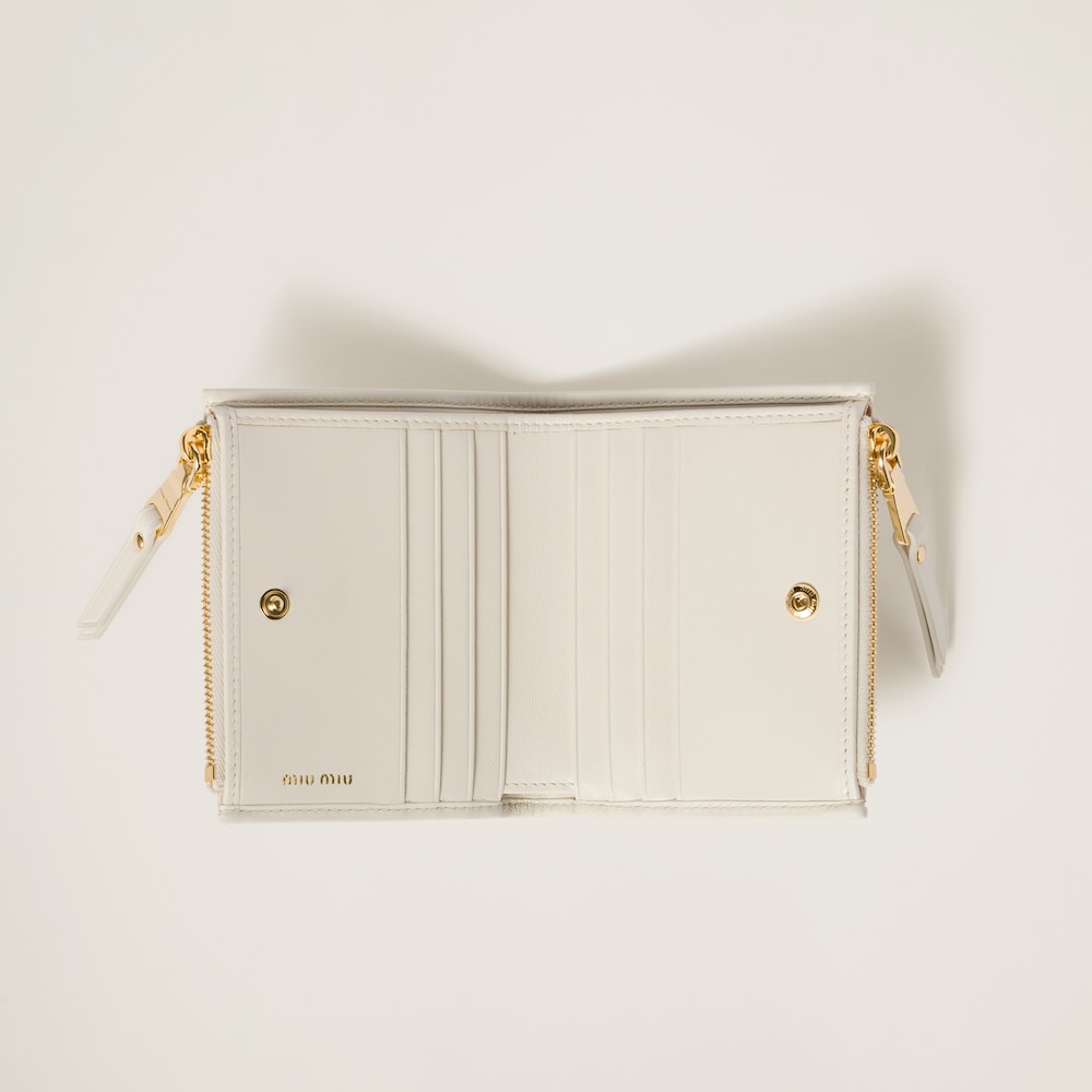 Matelassé nappa leather small wallet