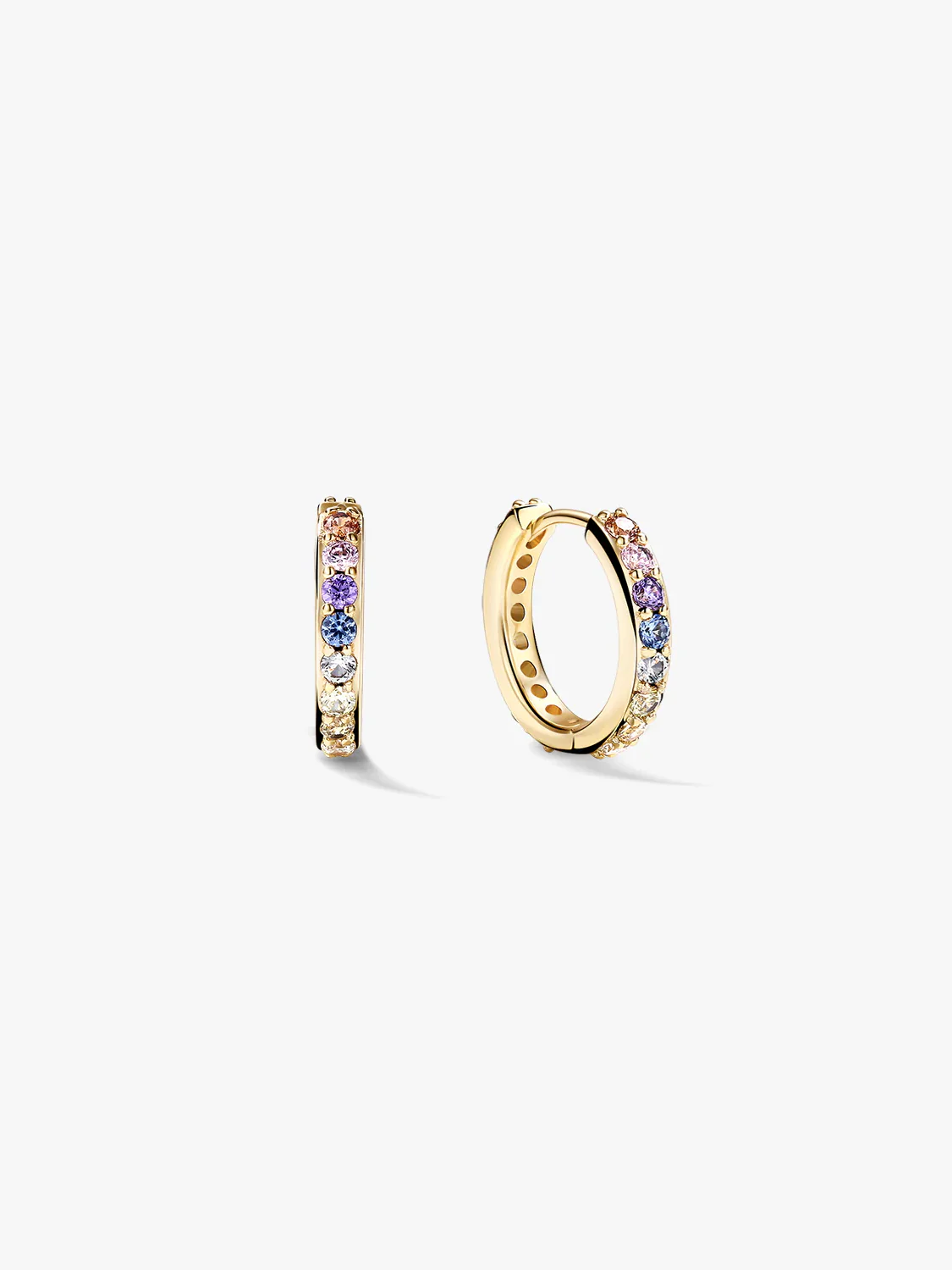 Rainbow Crystal Hoops