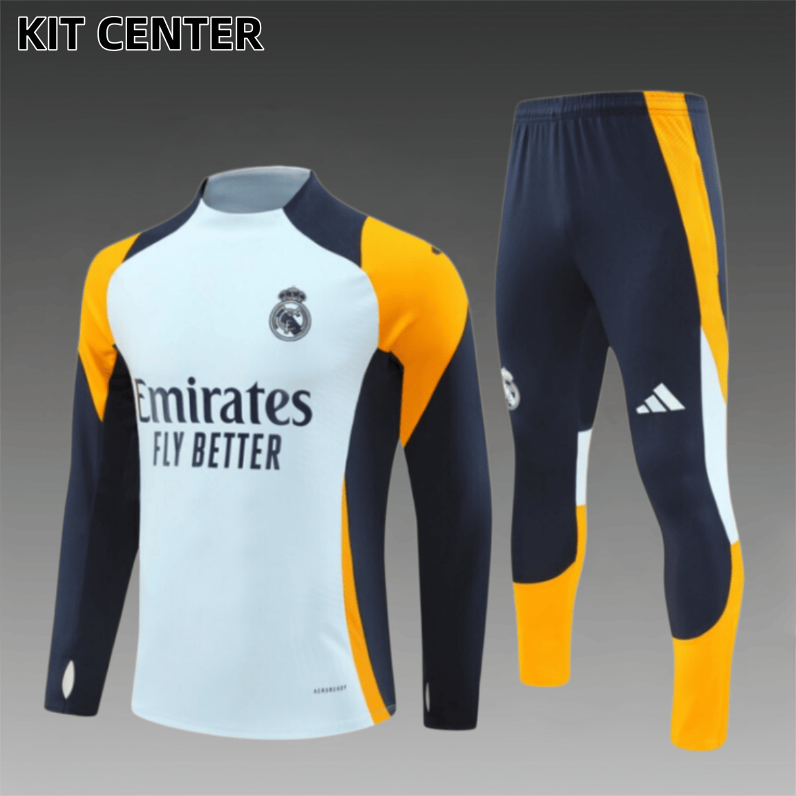 24/25 Real Madrid Light Blue Half Zip Training Kit (Adult Kids Kit)