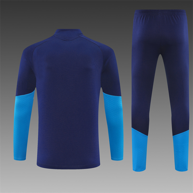 26/27 Spain royal blue Half Zip Training Kit (Adult Kids Kit)