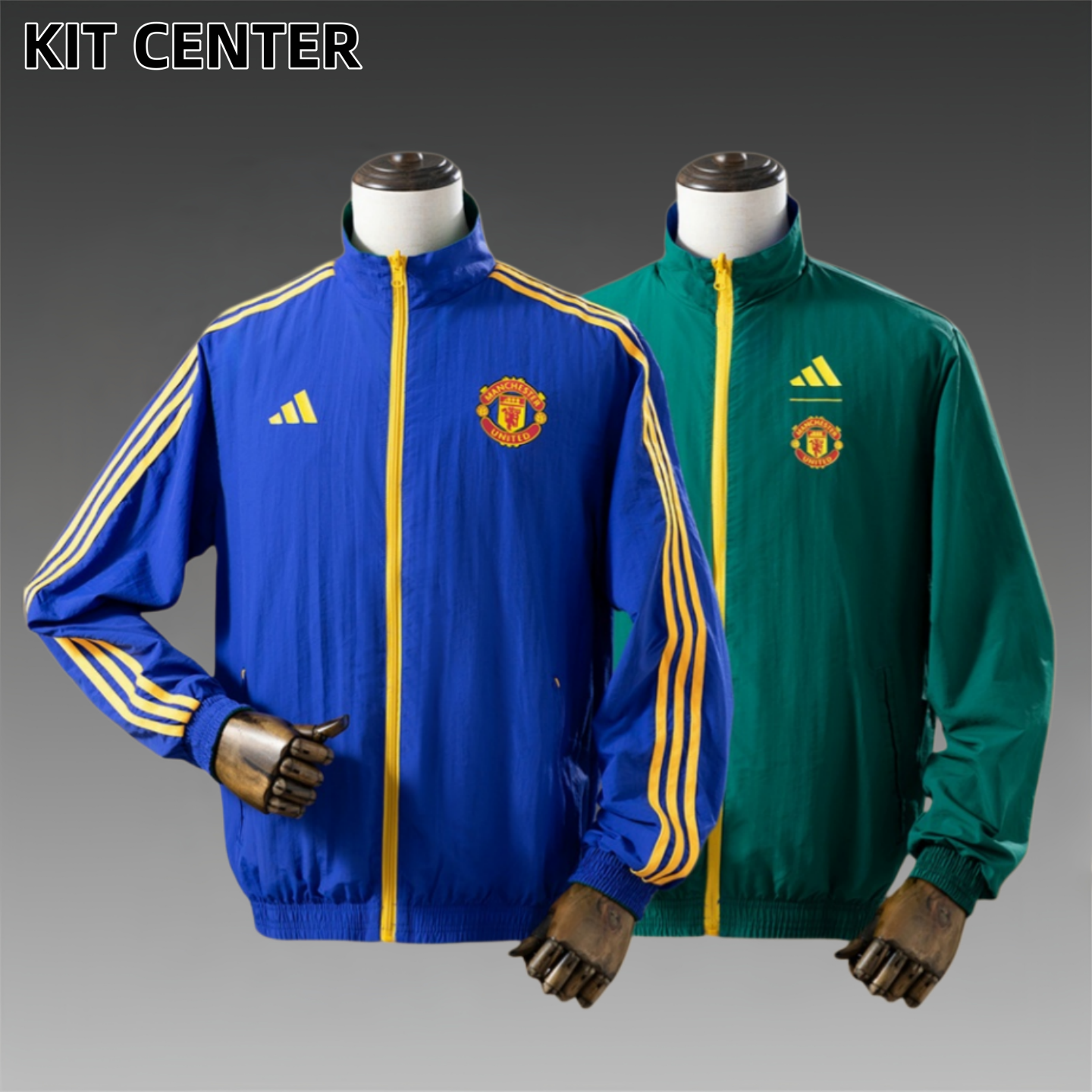 25/26 Manchester United Reversible Jacket Windbreaker - Blue & Army Green