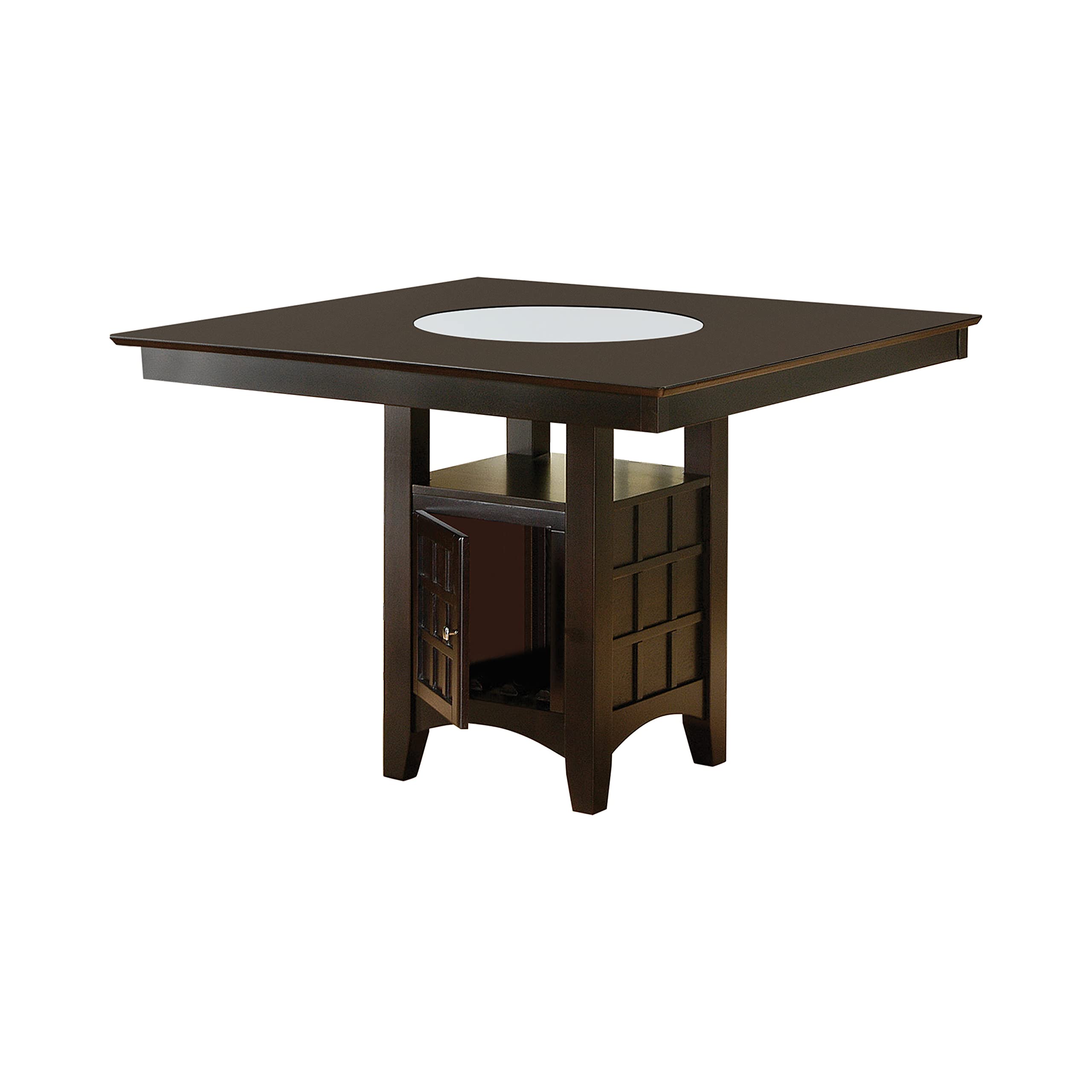 9 Piece Counter Height Storage Dining Table with Lazy Susan & Chair Set