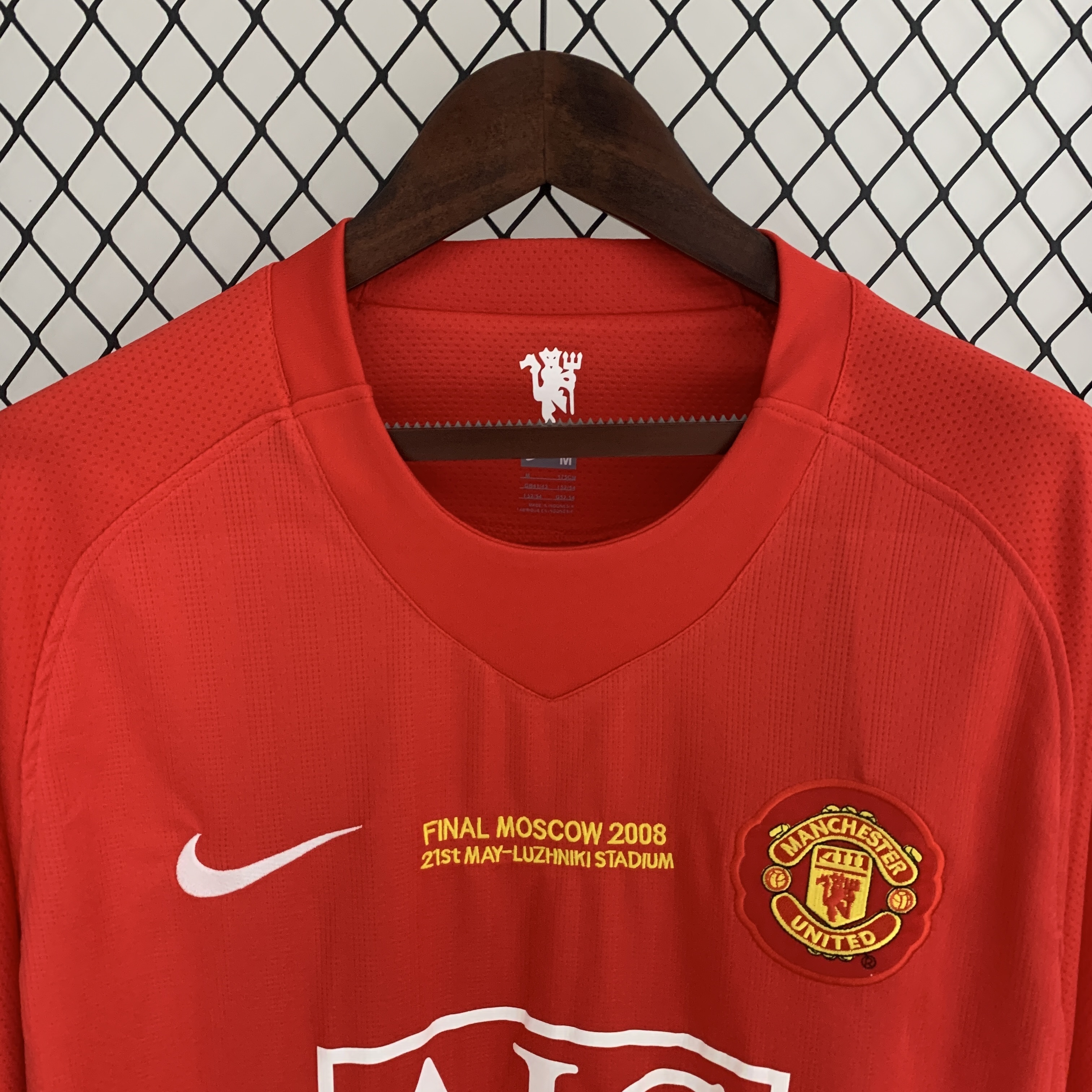 07/08 Manchester United  home Champions League version  long sleeved retro football jersey