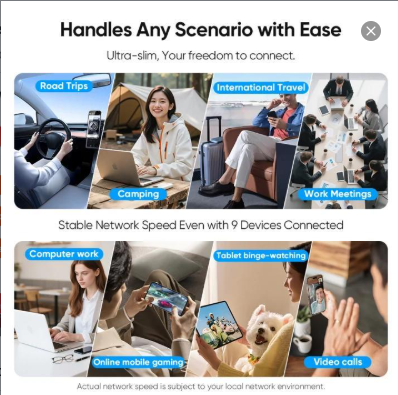 ECOVOX Portable 4G LTE Mobile WiFi Hotspot, Pocket Wireless MiFi Router, Lightweight Travel Internet Device for Outdoor, Road Trip & Remote Work