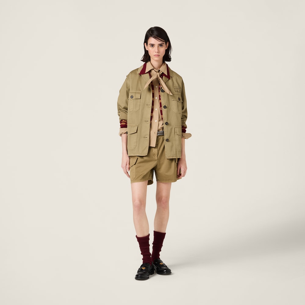 Garment-dyed cotton satin jacket