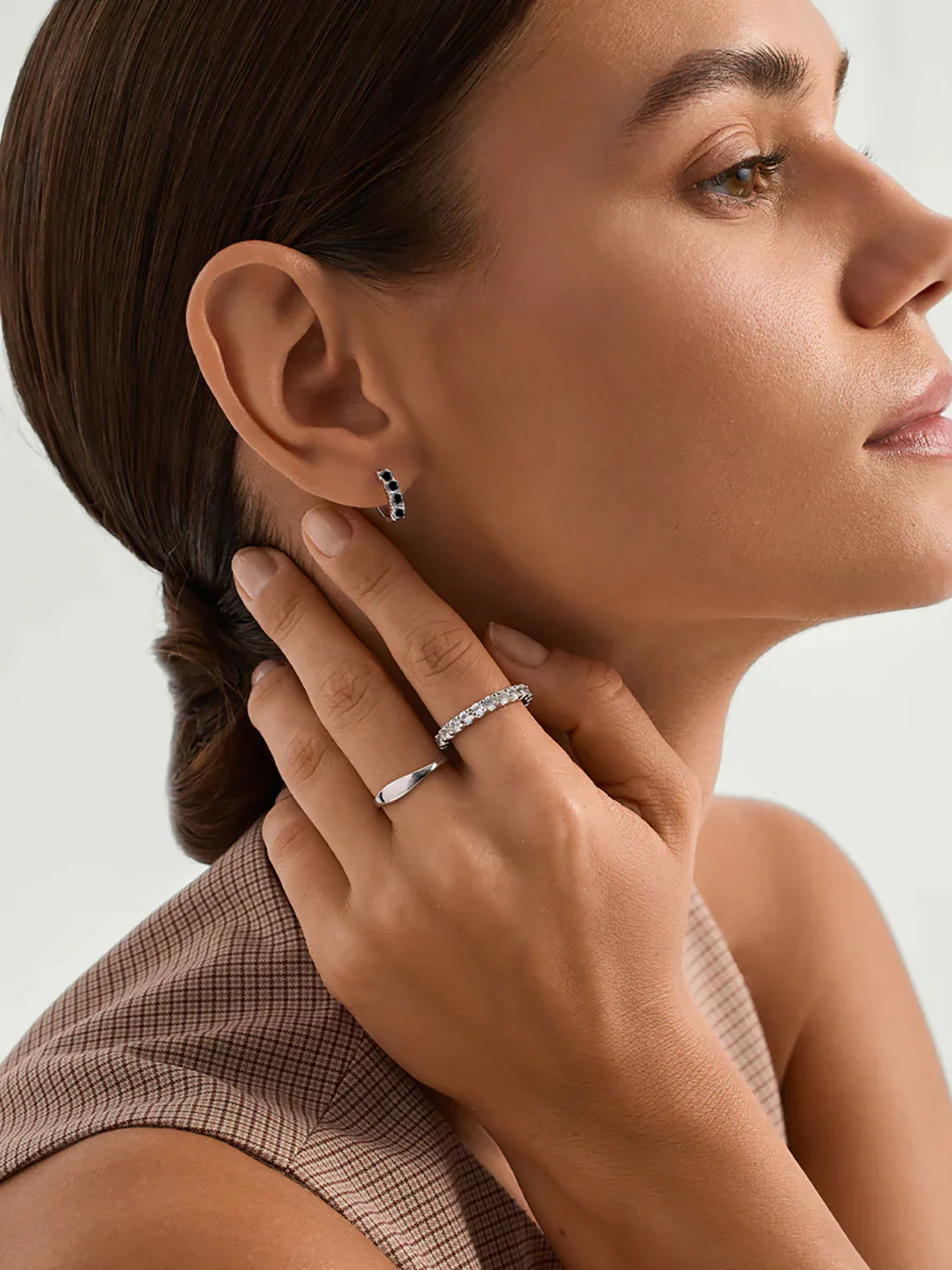 Black Sapphire Huggies