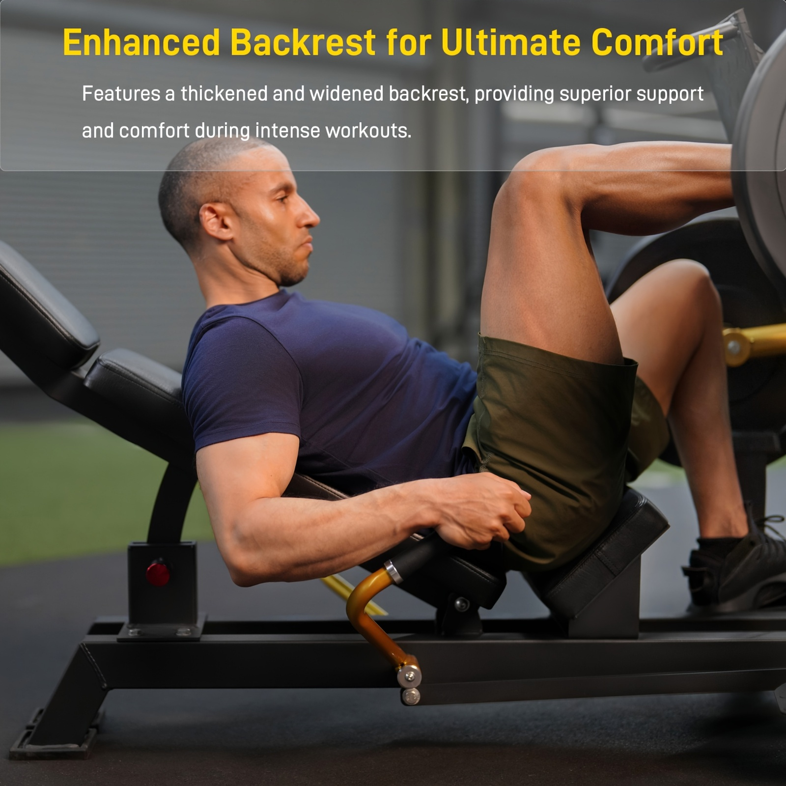 KING leg press machine with detachable foot pedals, smooth gliding rails, and adjustable backrest, suitable for exercising quadriceps and hamstrings at home gyms