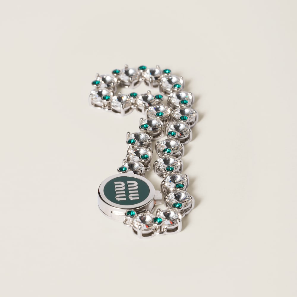 Metal bracelet with crystals