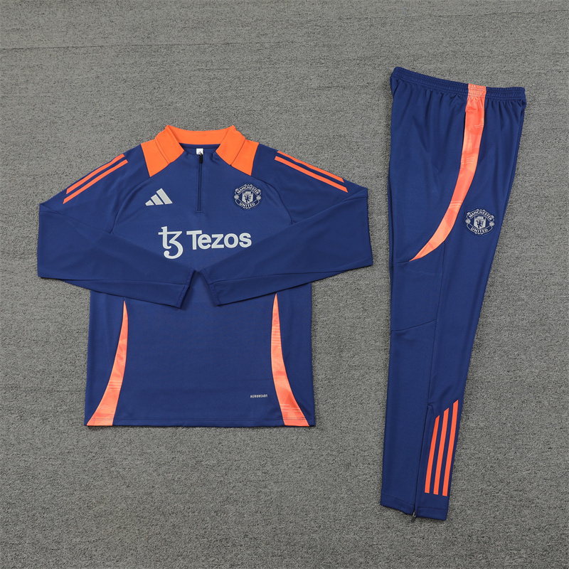 24/25 Manchester United royal blueHalf Zip Training Kit (Adult Kids Kit)