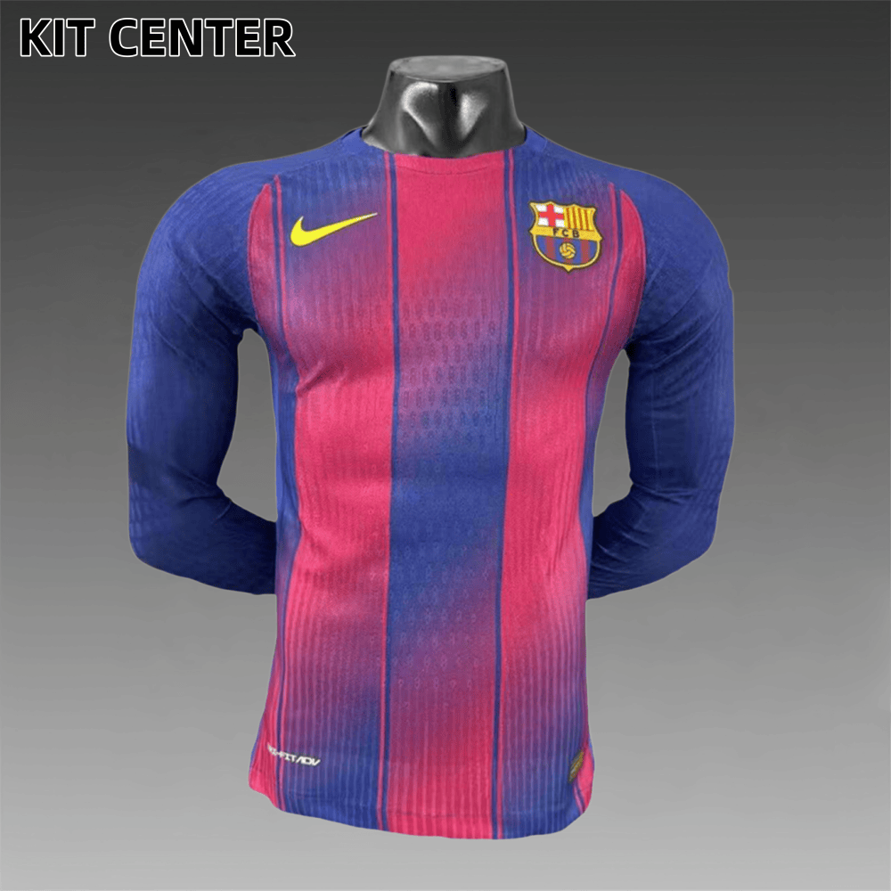 2025/2026 Barcelona Home long-sleeved blank version Football Shirt (Player Edition)