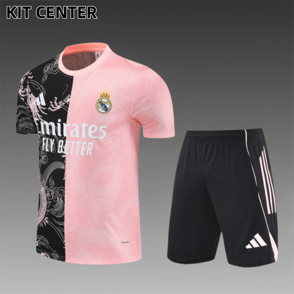 25/26 Real Madrid pink-black Short Sleeve Training Wear ( Adult kit Kids )