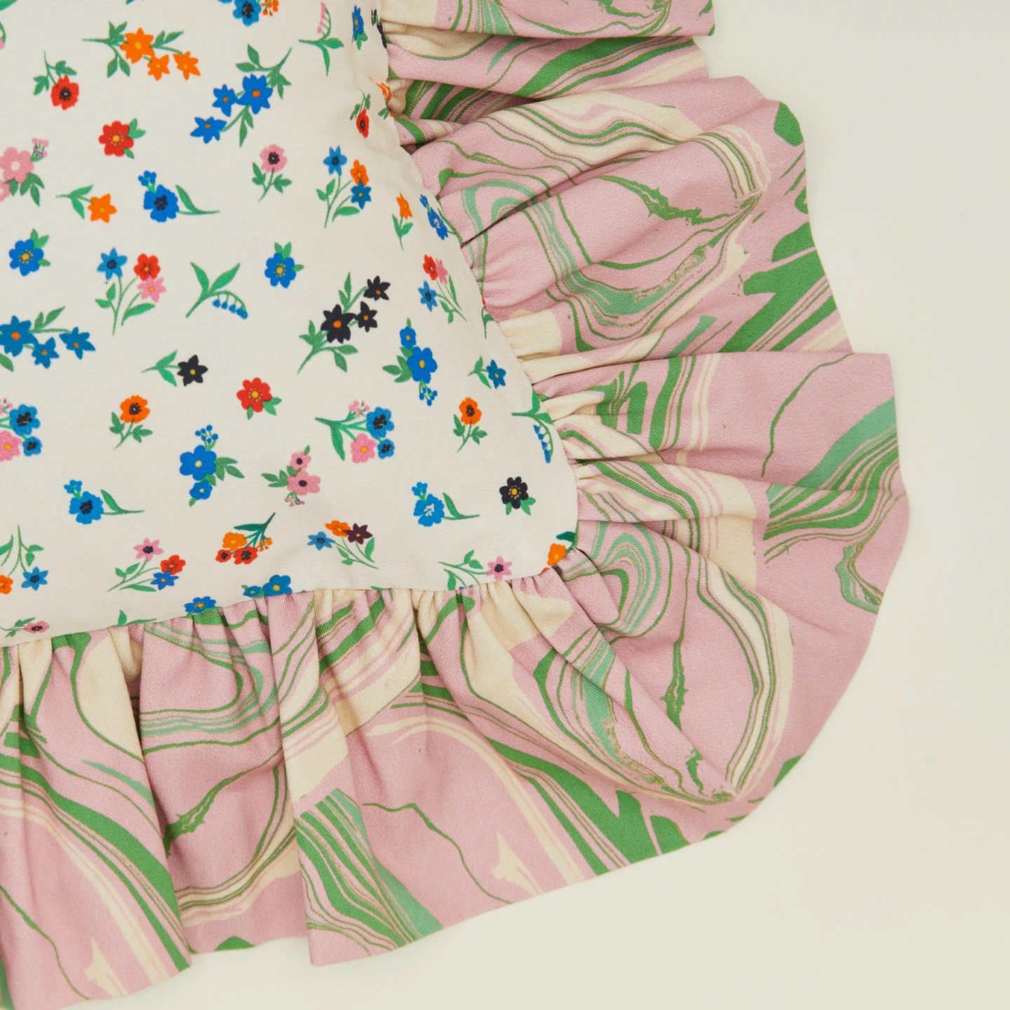 Ruffled Floral Cushion - Peony