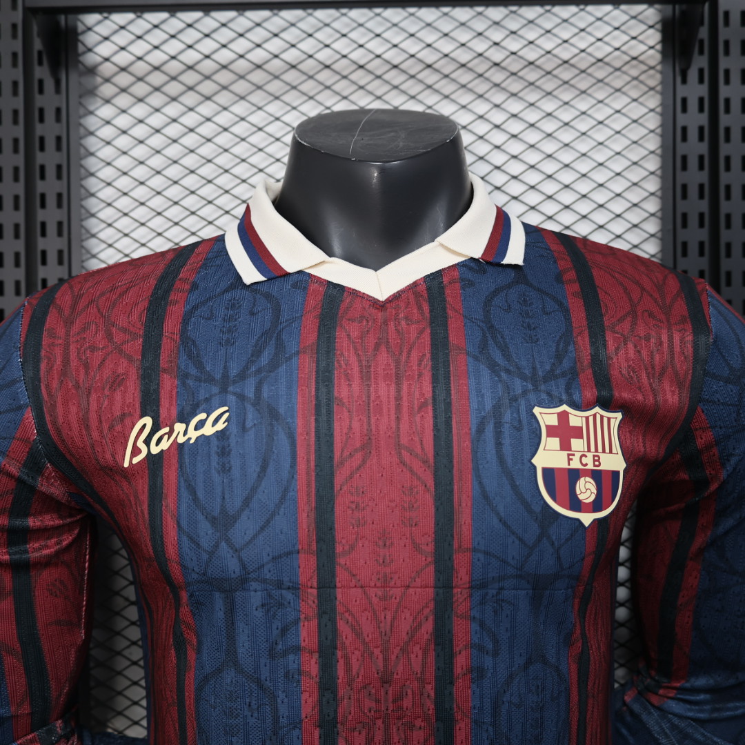 2025/2026 Barcelona Special Edition Long Sleeve Football Jersey（Player Edition）
