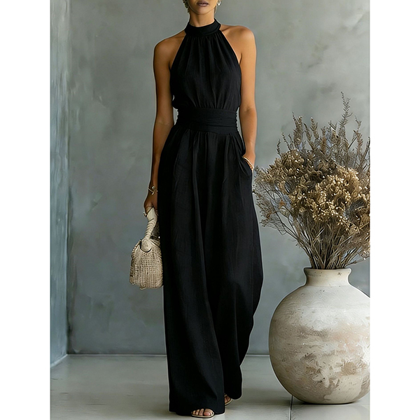 MOUWLOZE HALTER JUMPSUIT
