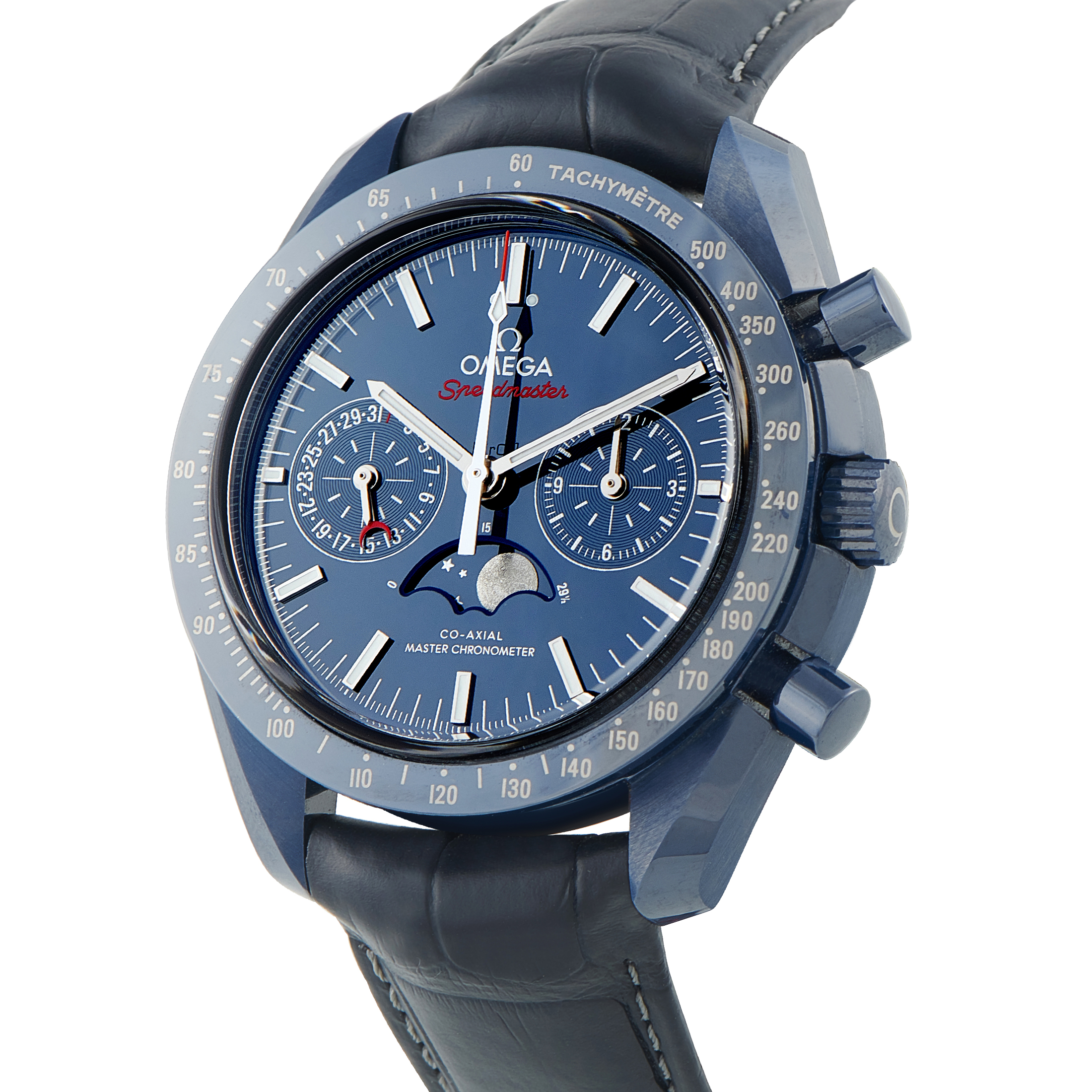 OmegaSpeedmaster Moonphase Blue Side of the Moon Ceramic Watch 304.93.44.52.03.001
