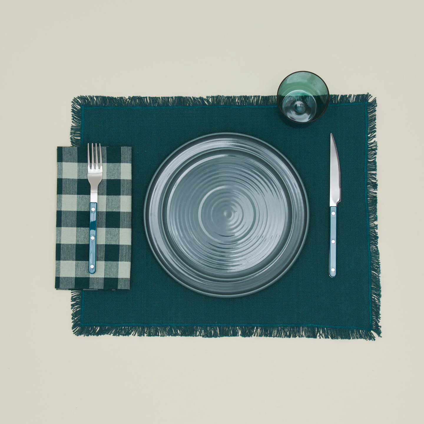 Essential Gingham Dinner Napkin, Set of 4 - Sky/Peacock