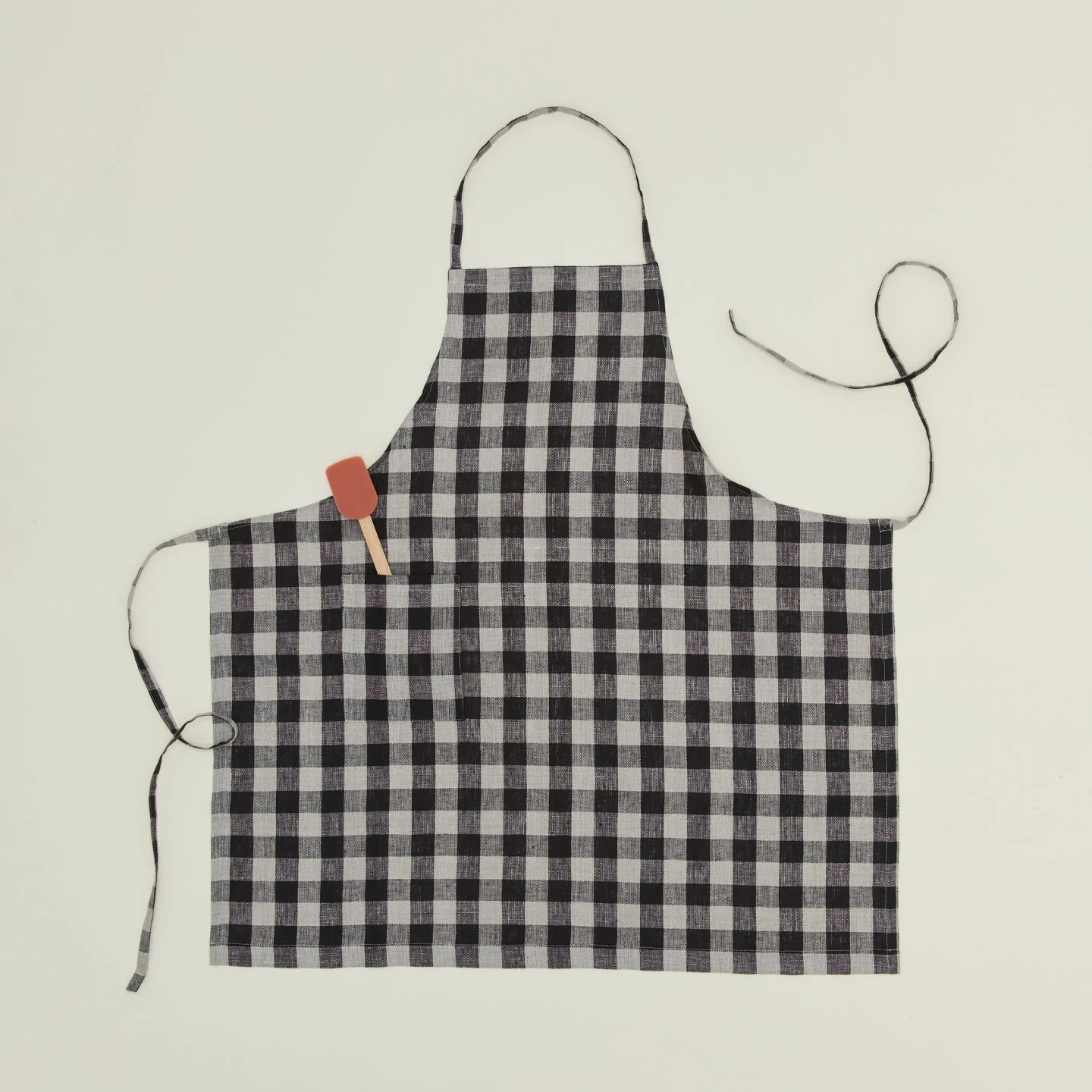 Linen Apron - Black Check