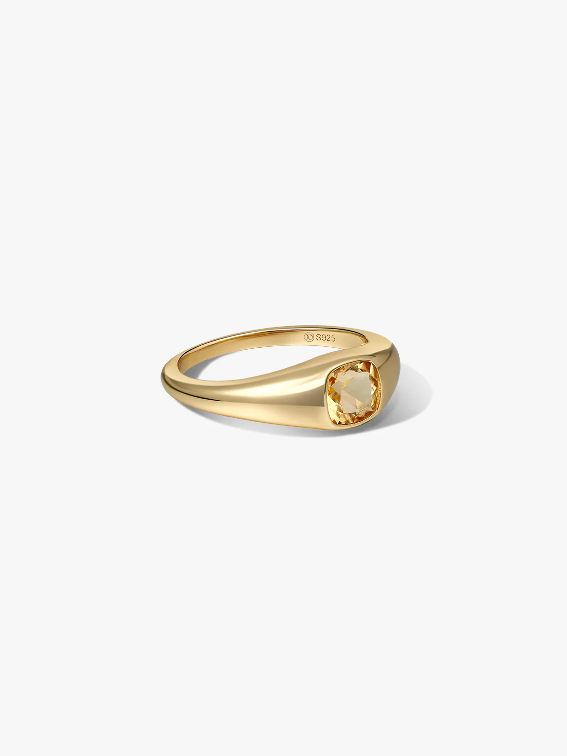 Citrine Glow Signet Ring