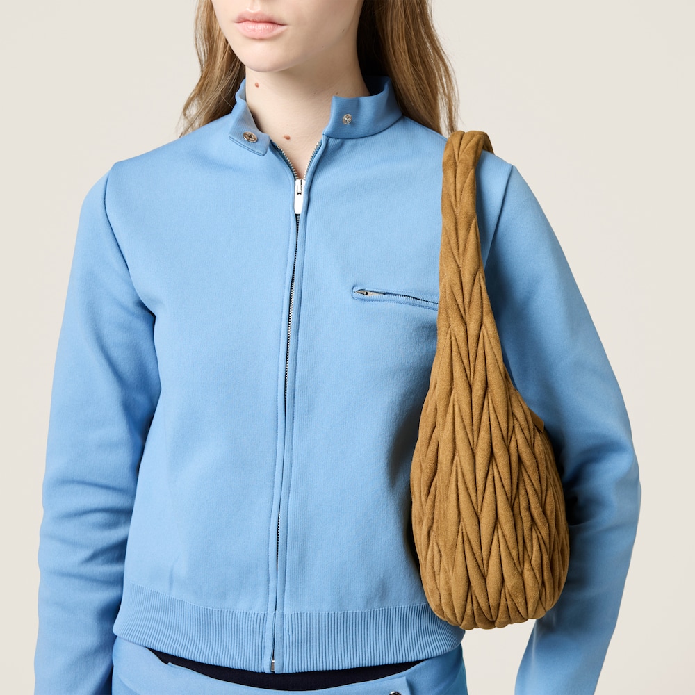 Wander matelassé suede bag