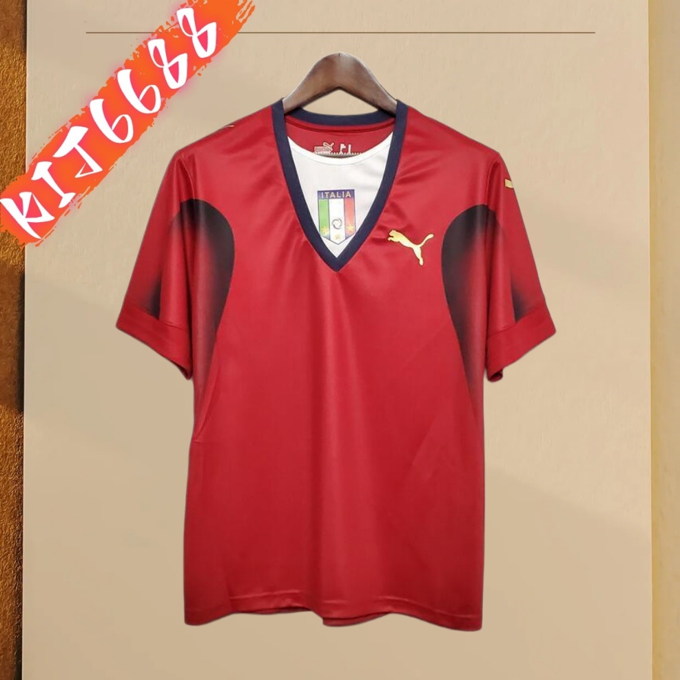 2006 Italy Red  Retro Football Shirt