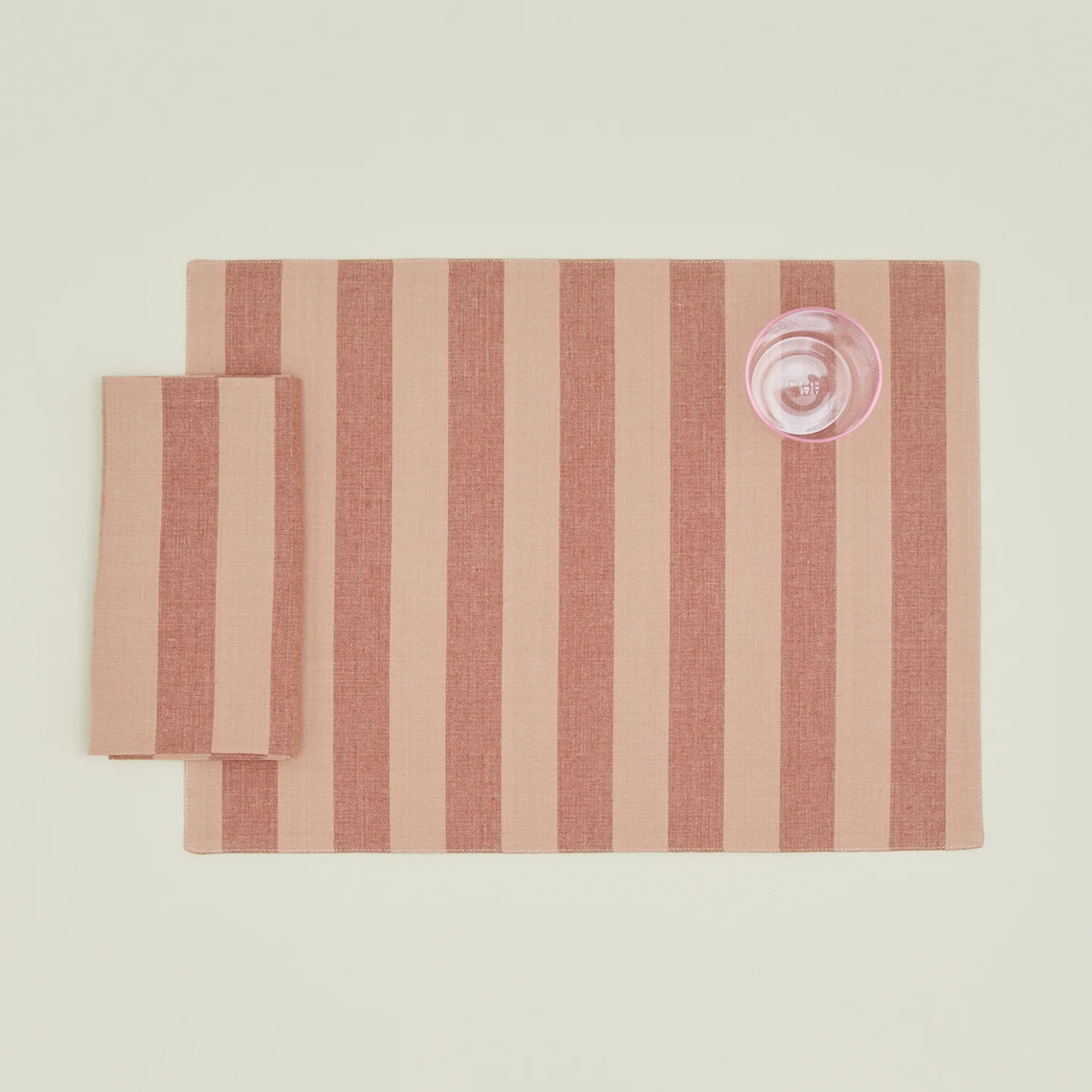 Essential Striped Dinner Napkin, Set of 4 - Blush/Terracotta