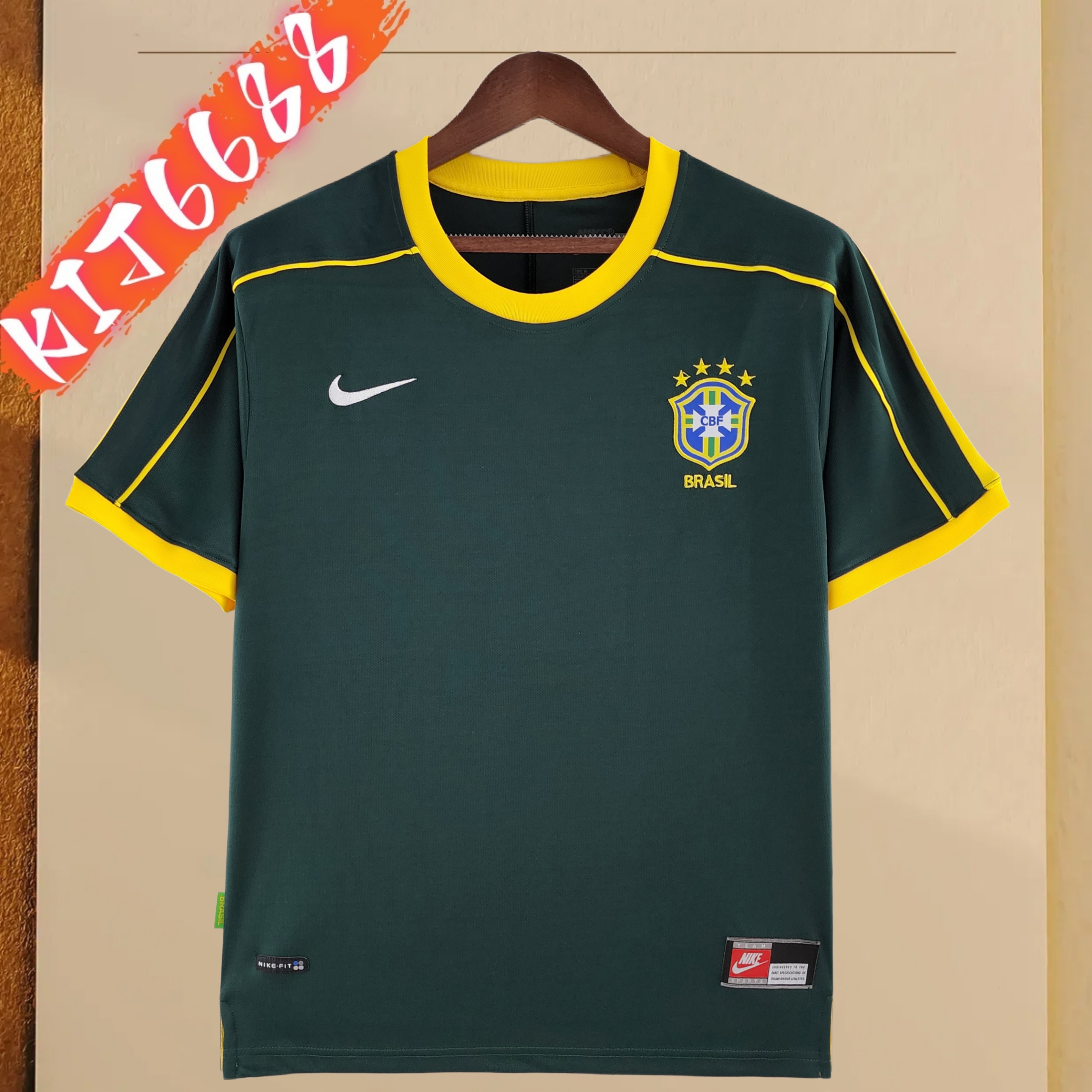 1998 Brazil Goalkeeper Retro Football Shirt