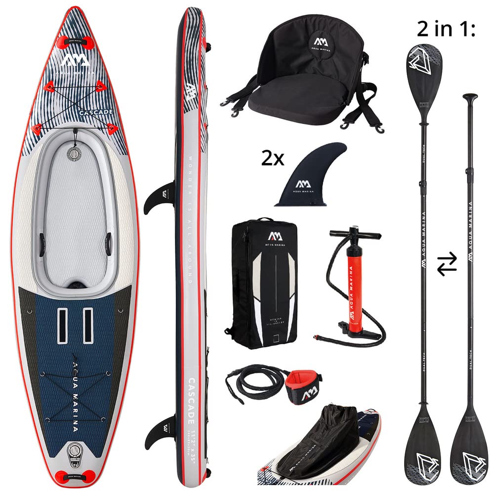 Cascade All-Around SUP-Kayak, 11-Feet 2-Inch Length, Grey/Red