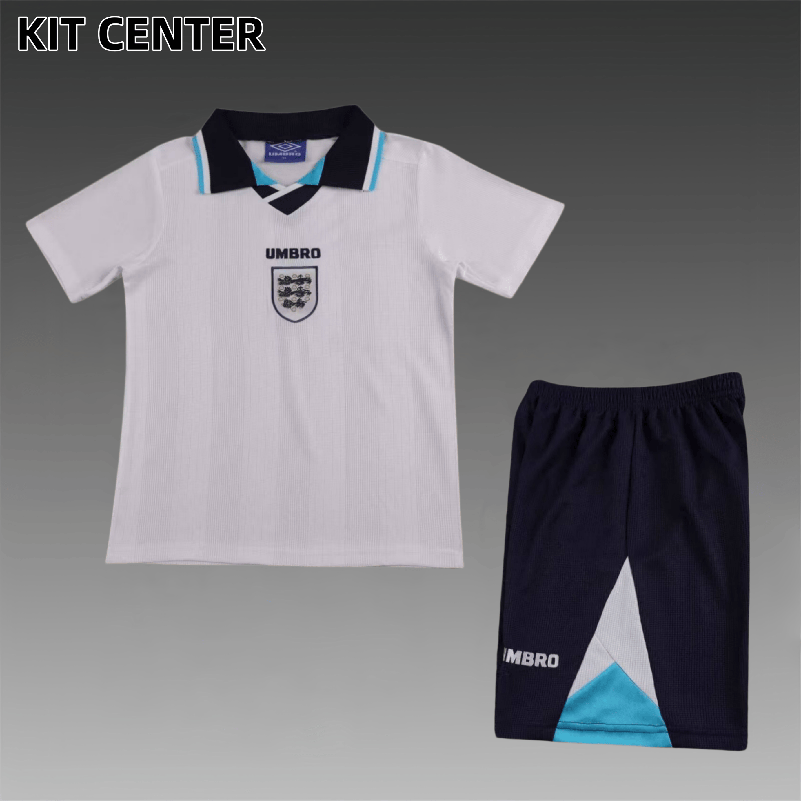 1996 England home  Retro Football Soccer jerseys Kids suit