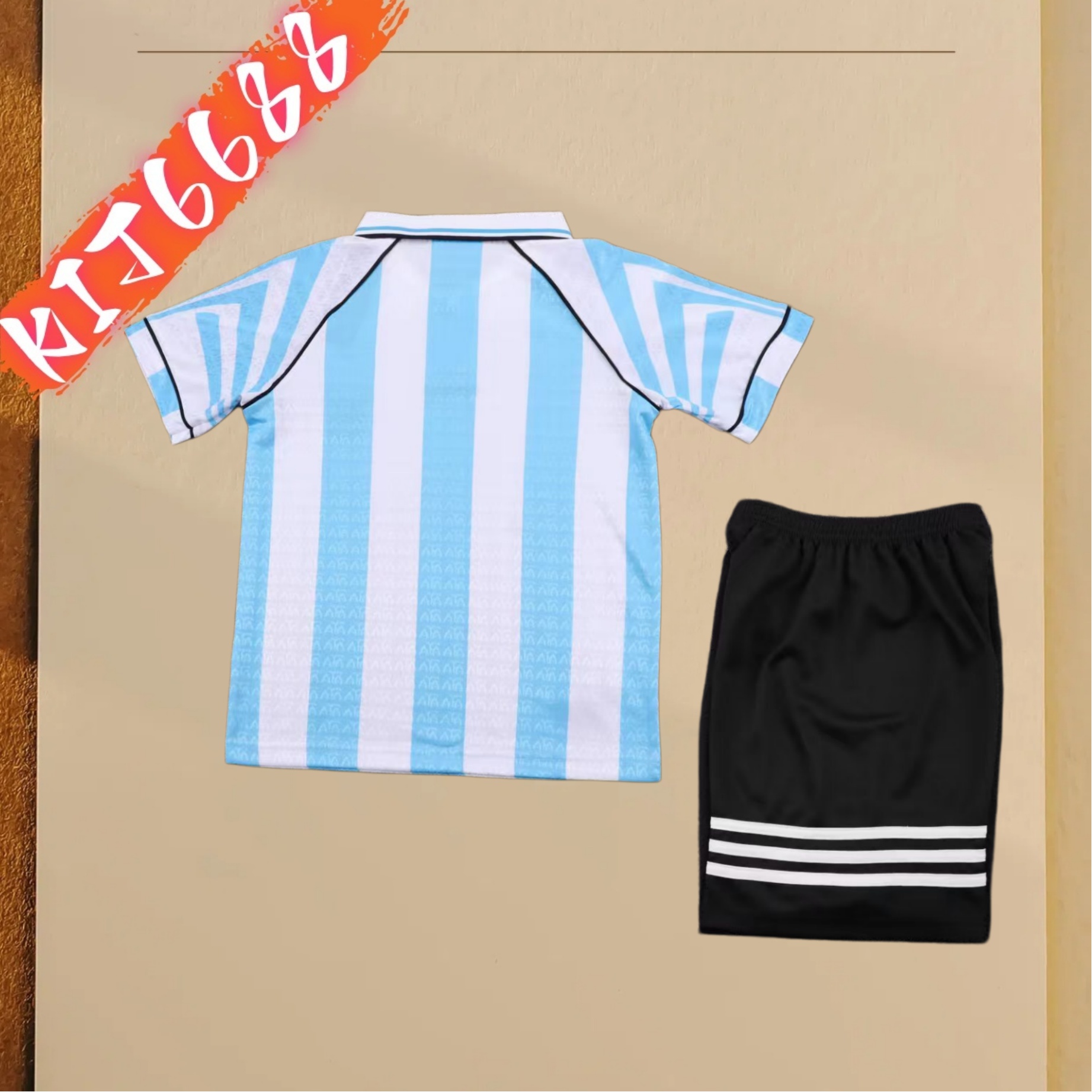 96/97 Argentina home Retro Football Shirt ( Kids Kit )