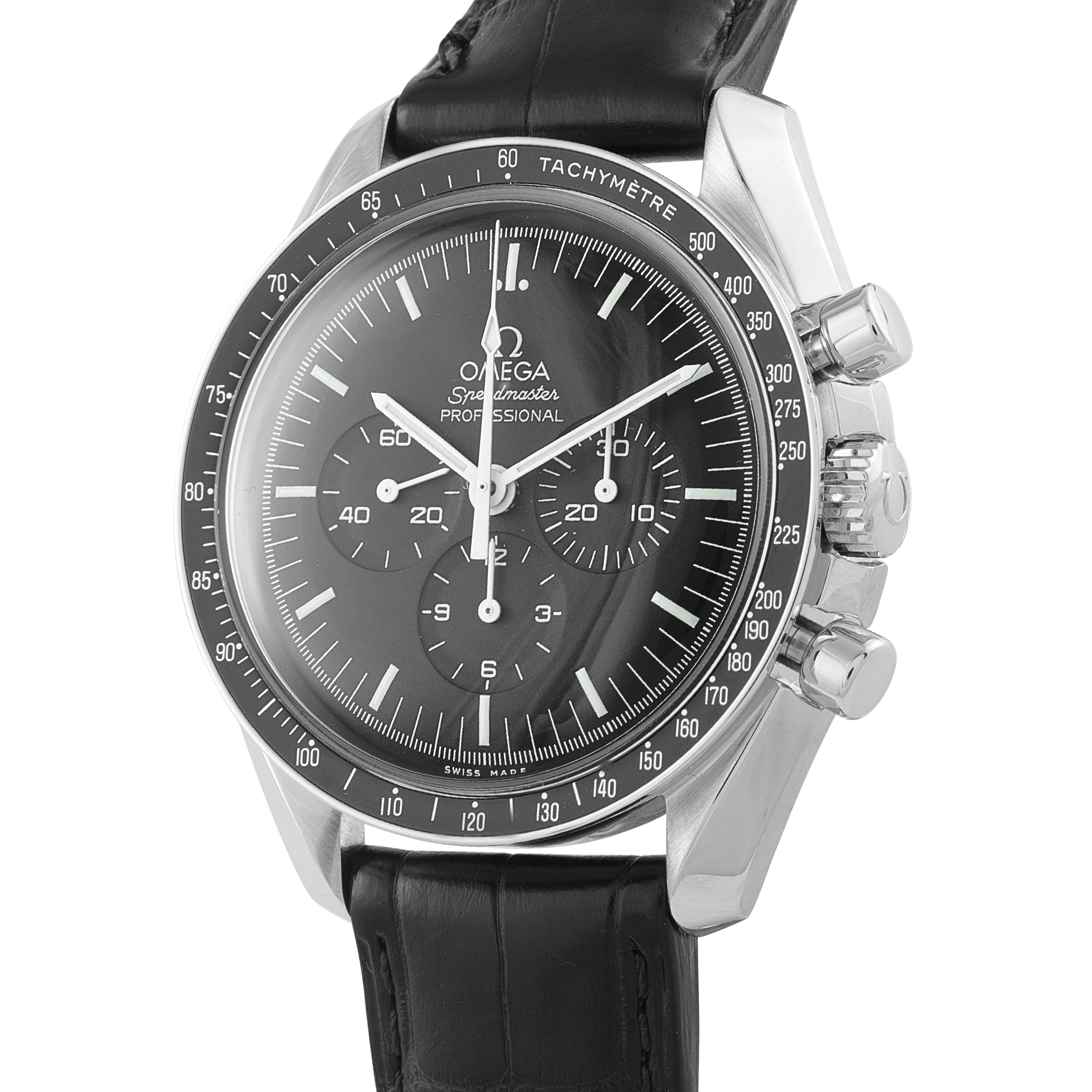 OmegaSpeedmaster Moonwatch Steel on Leather Watch 311.33.42.30.01.001