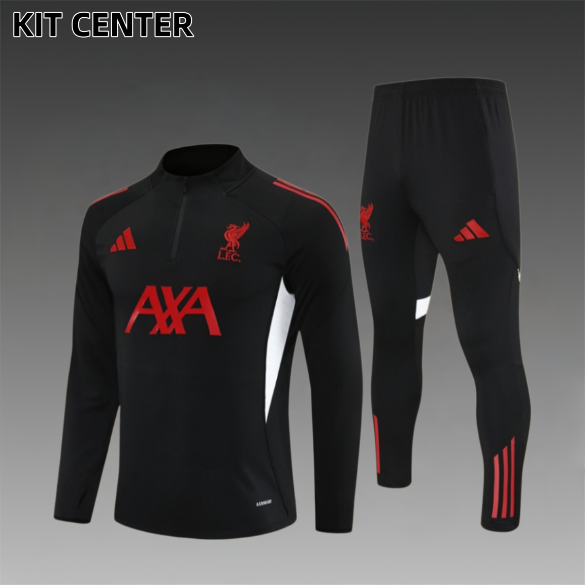 25/26 Liverpool black Half Zip Training Kit (Adult Kids Kit)