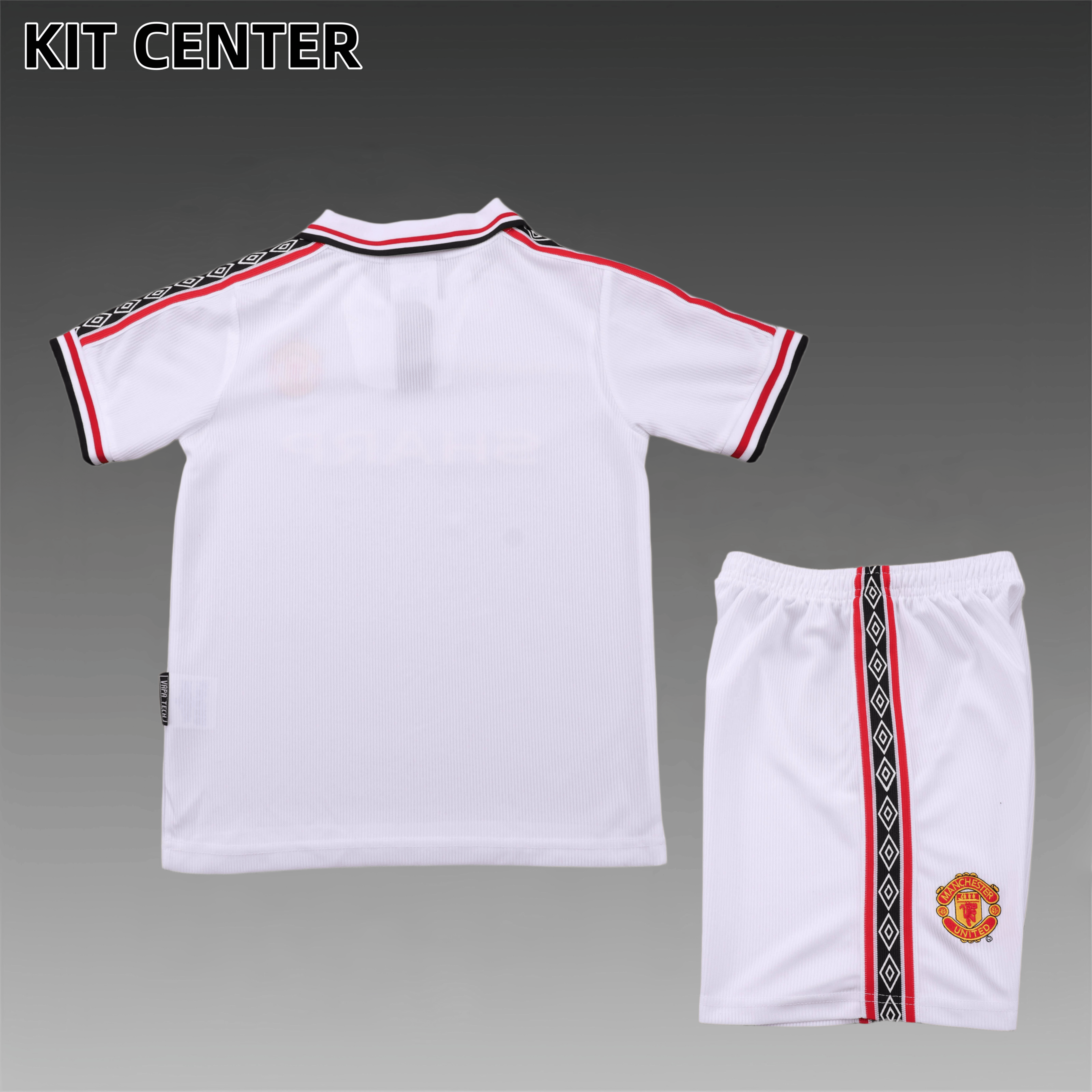 98/99 Manchester United Commemorative Edition Retro Football Soccer Kids Kit