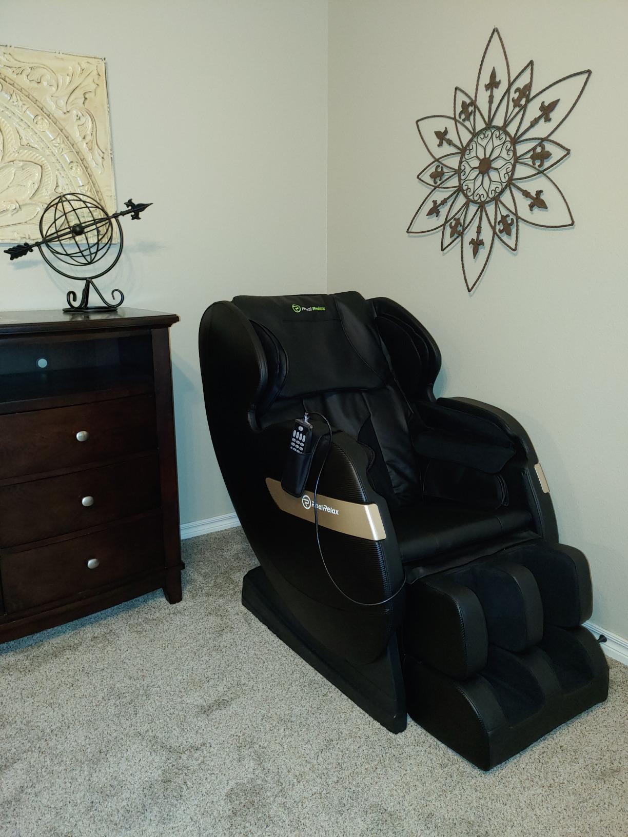 Massage Chair of Dual-core S Track, Recliner of Full Body Massage Zero Gravity, Black