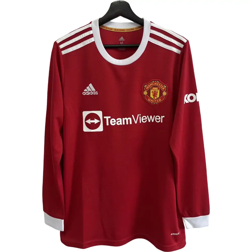 2021-22 Manchester United Home Long Sleeve Jersey - Fans Edition
