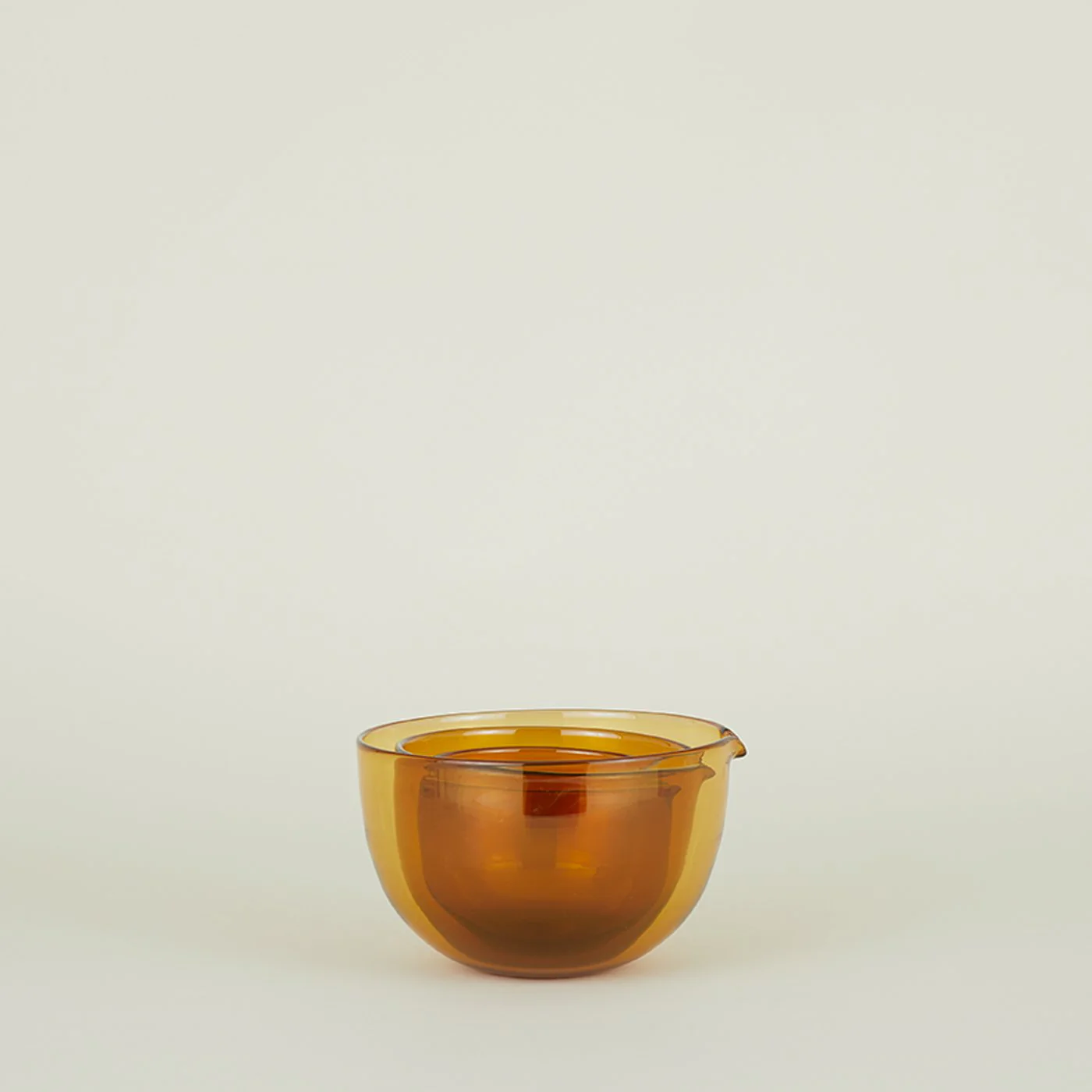 Blown Glass Mixing Bowls - Amber