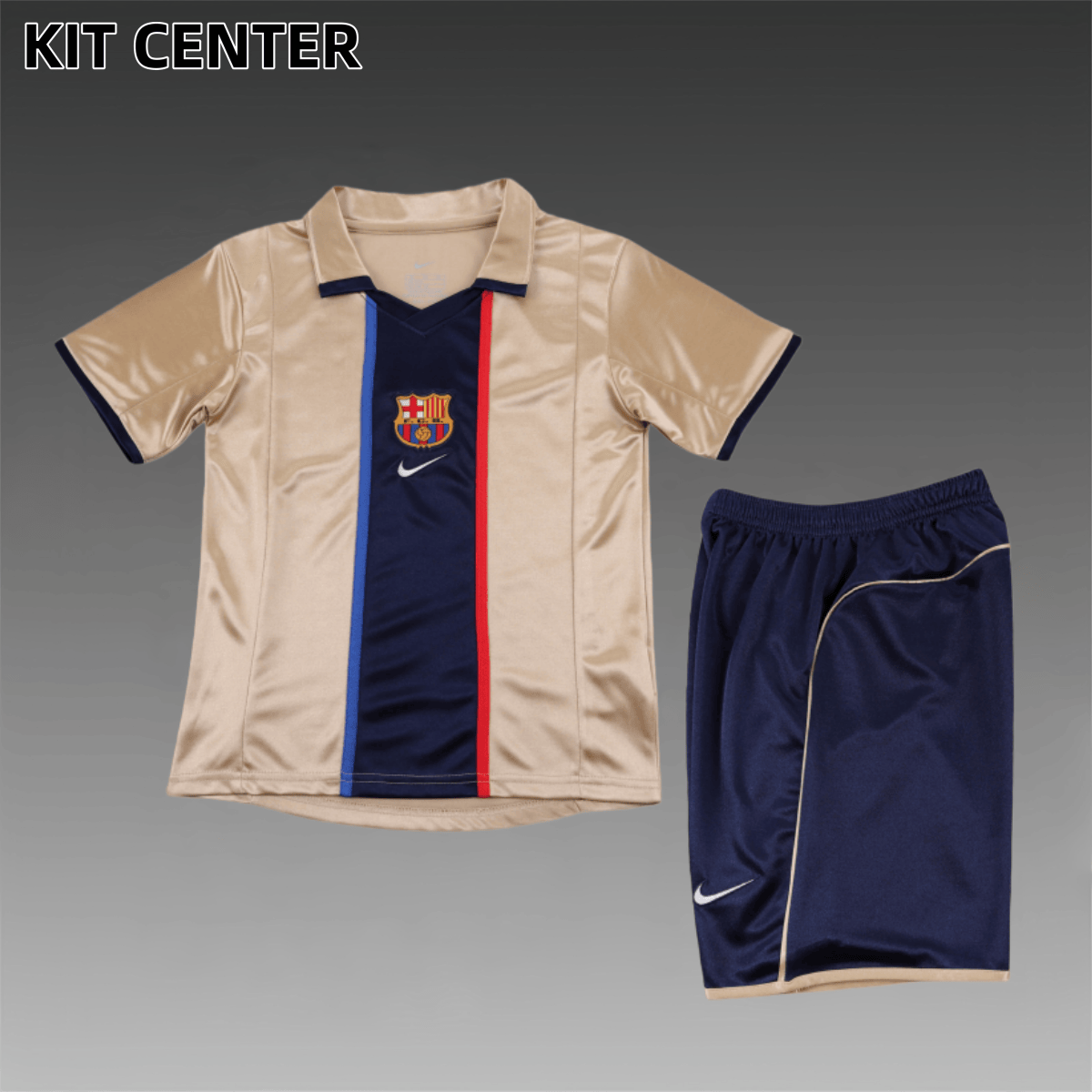 2001/2002 Barcelona Away Retro Football Shirt (Kids Kit)