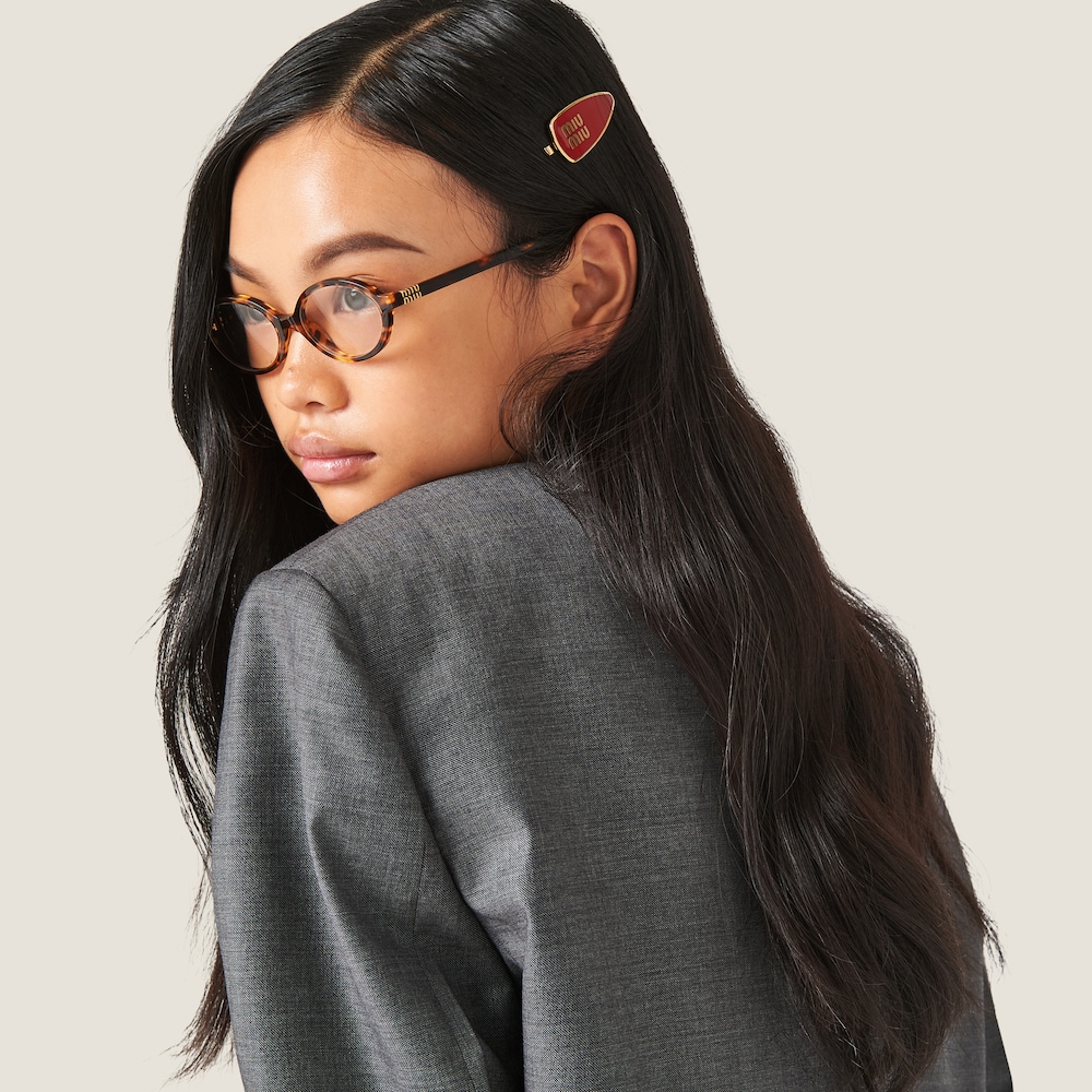 Enameled metal hair clip